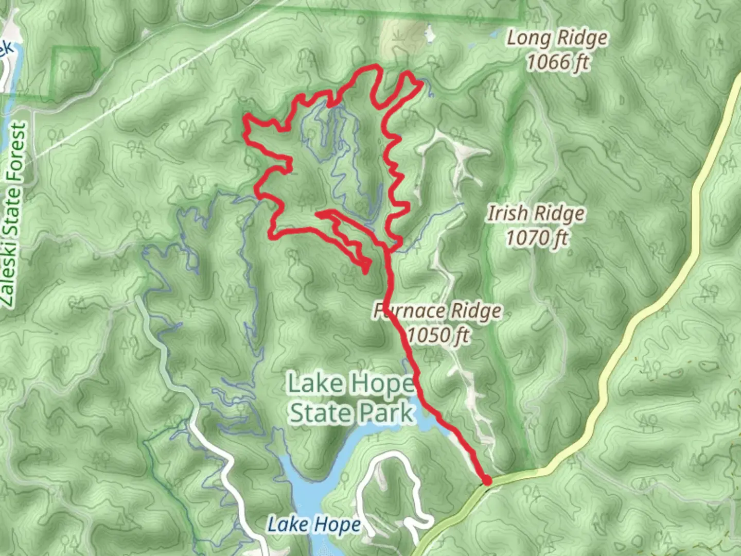 An image depicting the trail Habron Trail, Copperhead Trail and Bobcat Trail Loop and its surrounding area.