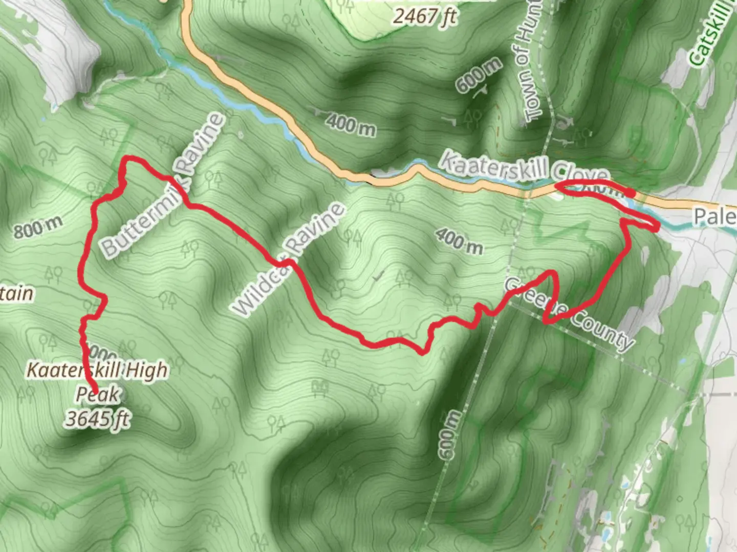 An image depicting the trail Kaaterskill High Peak Trail and its surrounding area.