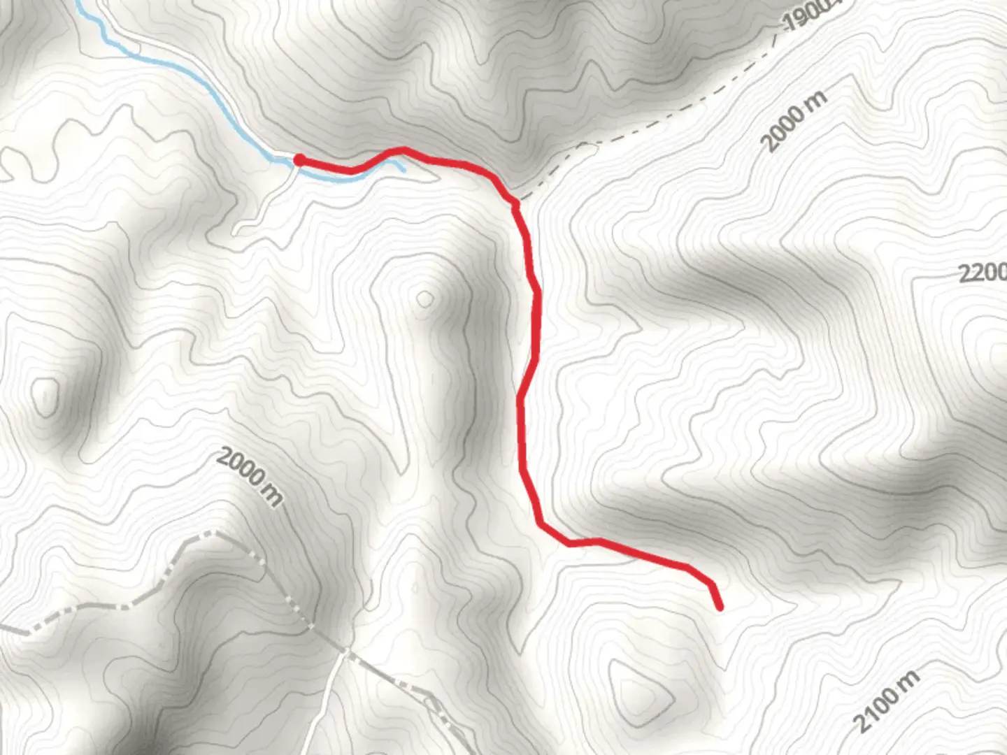 An image depicting the trail Middle Fork Cherry Creek and Mine Creek and its surrounding area.