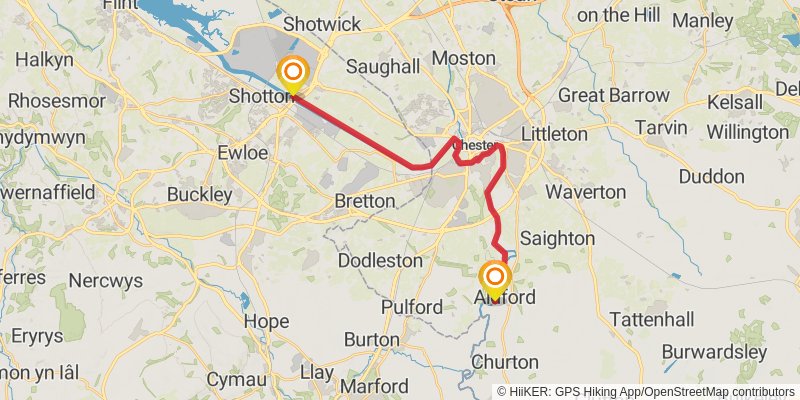 Prestatyn to Chirk stage 3 Map