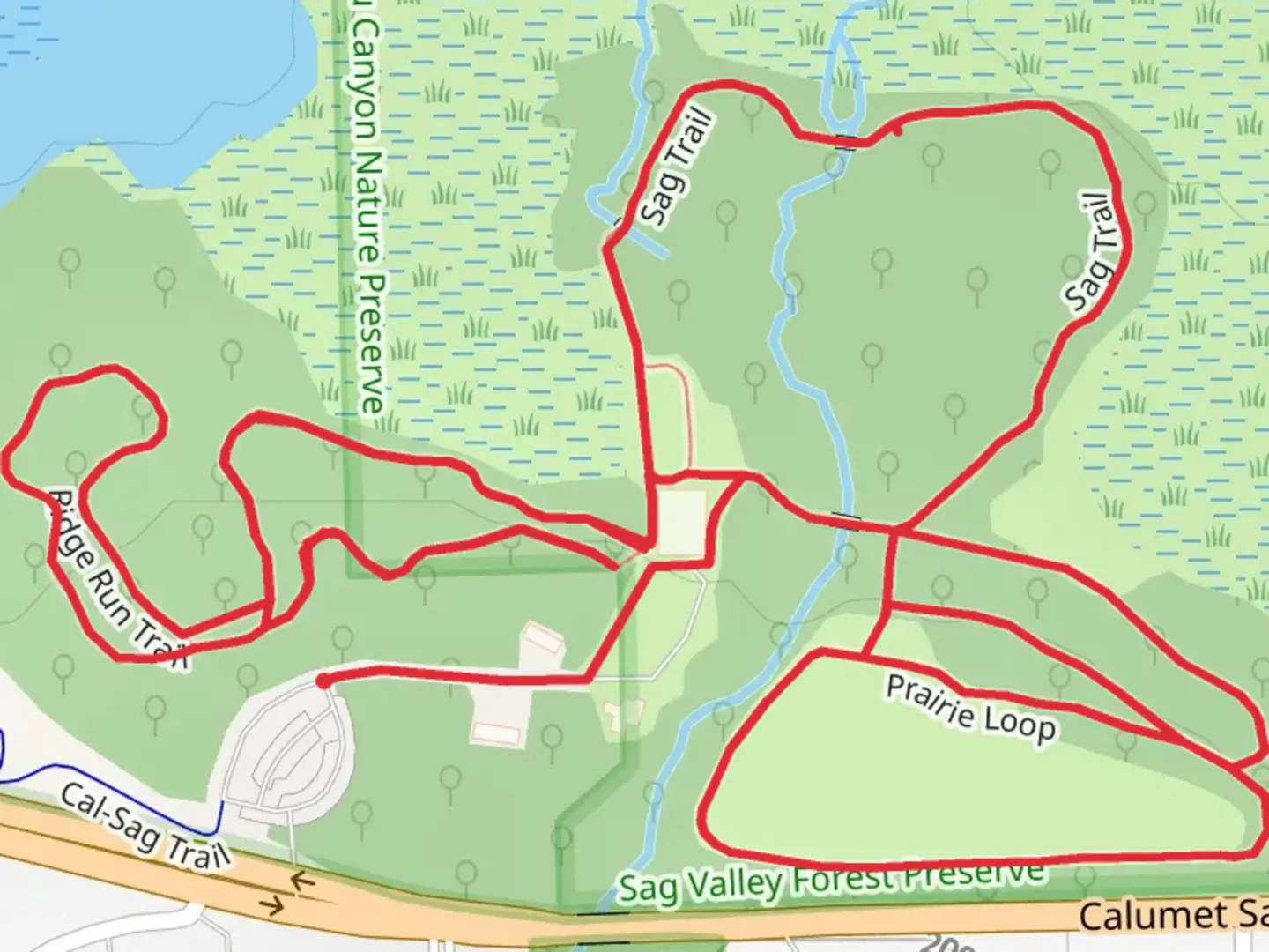 An image depicting the trail Ridge Run Trail and Sag Trail Loop and its surrounding area.