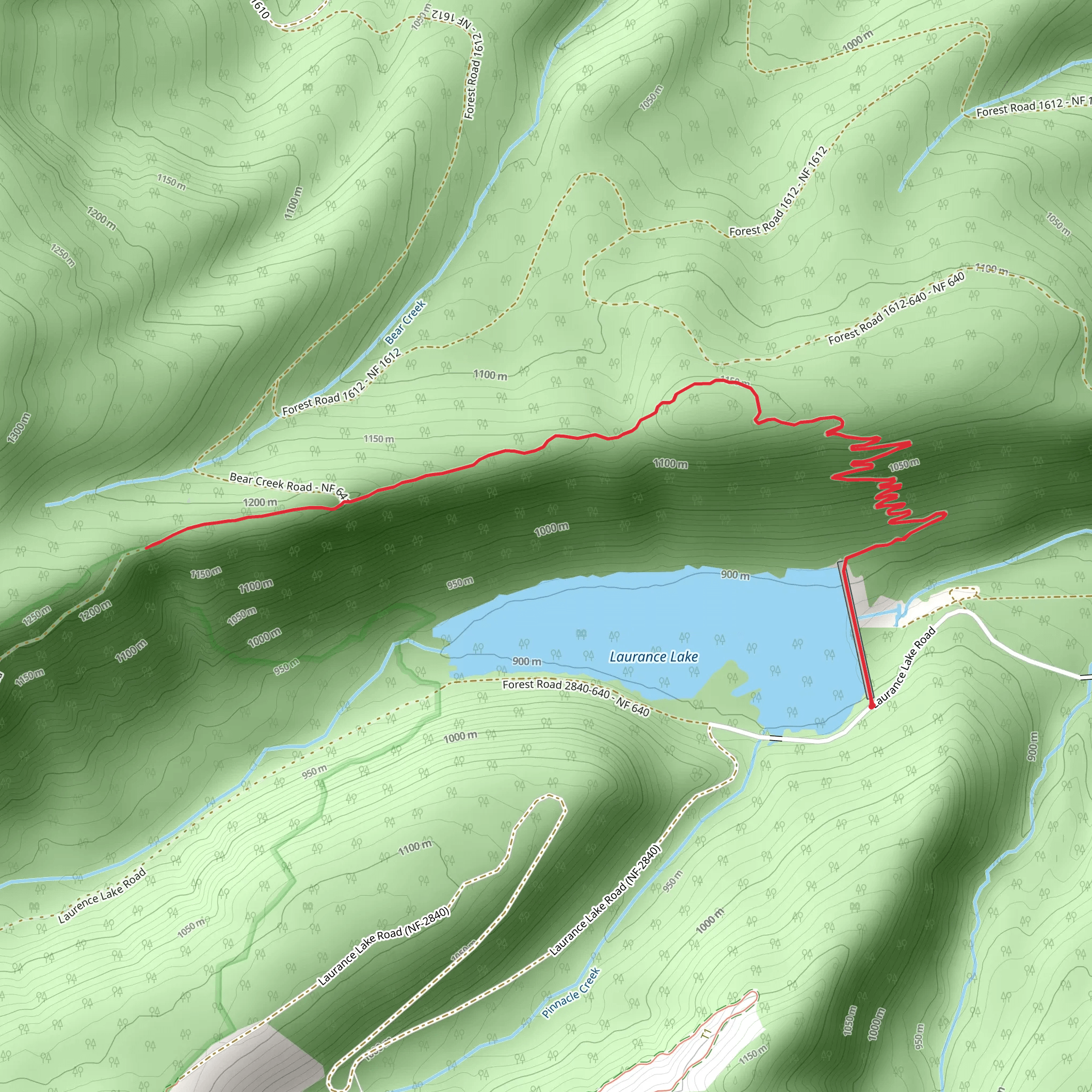 Laurence Lake High Trail mobile static map
