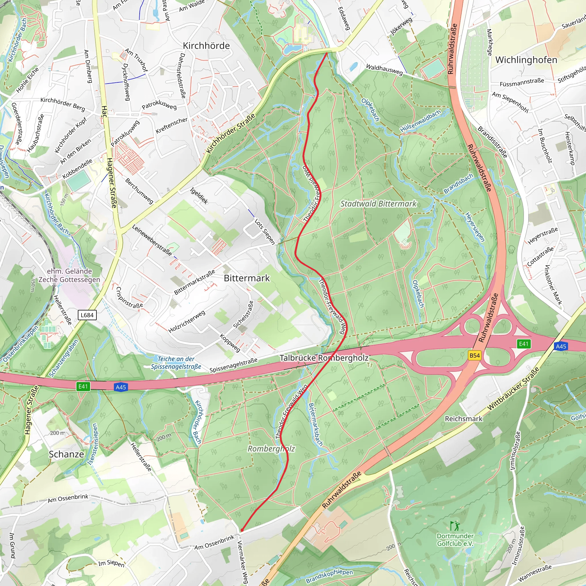 Viermärker Waldlauf from Kirchhoerde mobile static map
