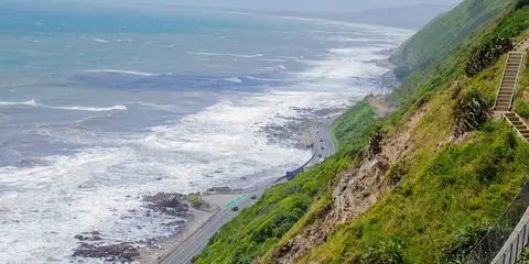 An image depicting the trail Paekakariki Escarpment Track and its surrounding area.