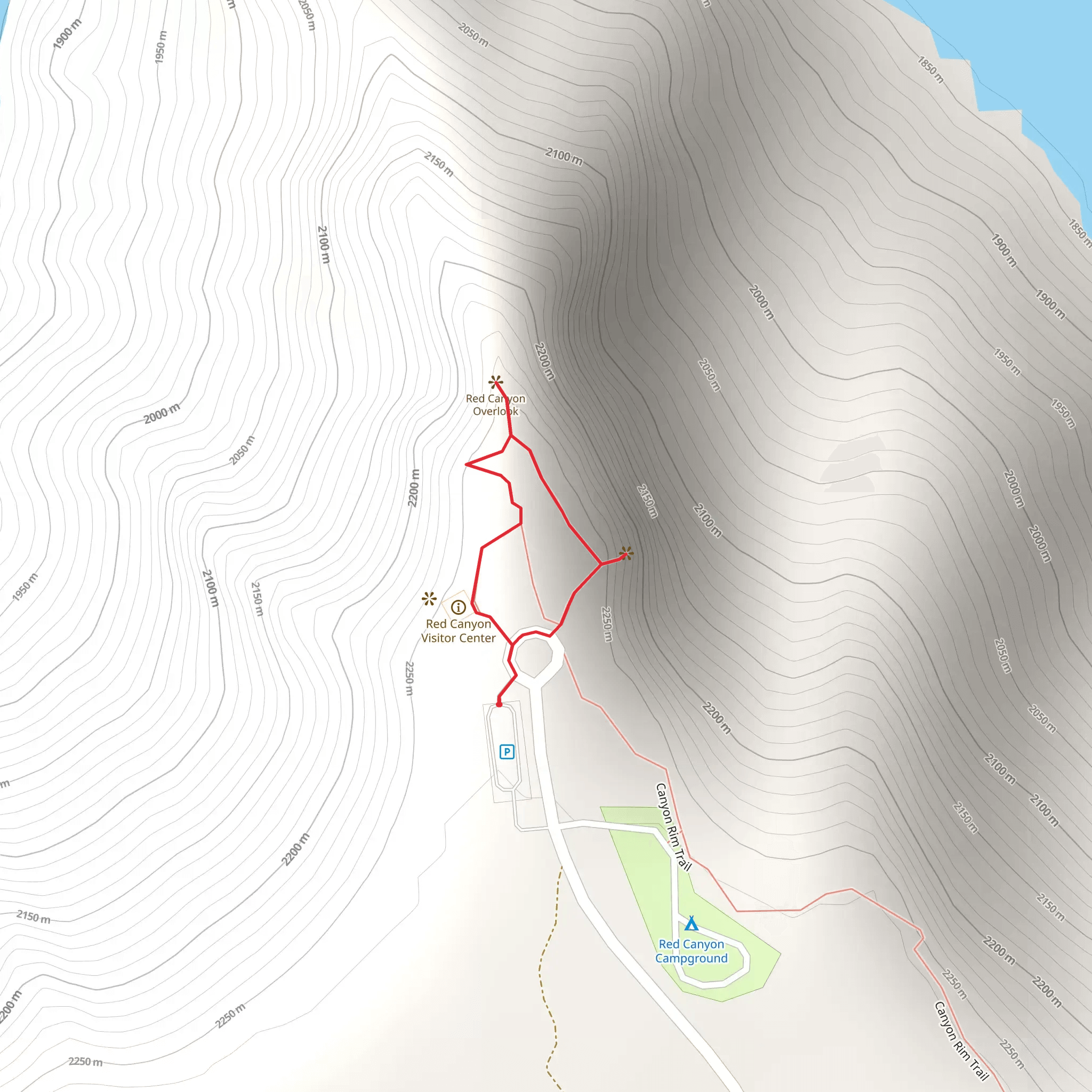 Red Canyon Overlook Loop mobile static map