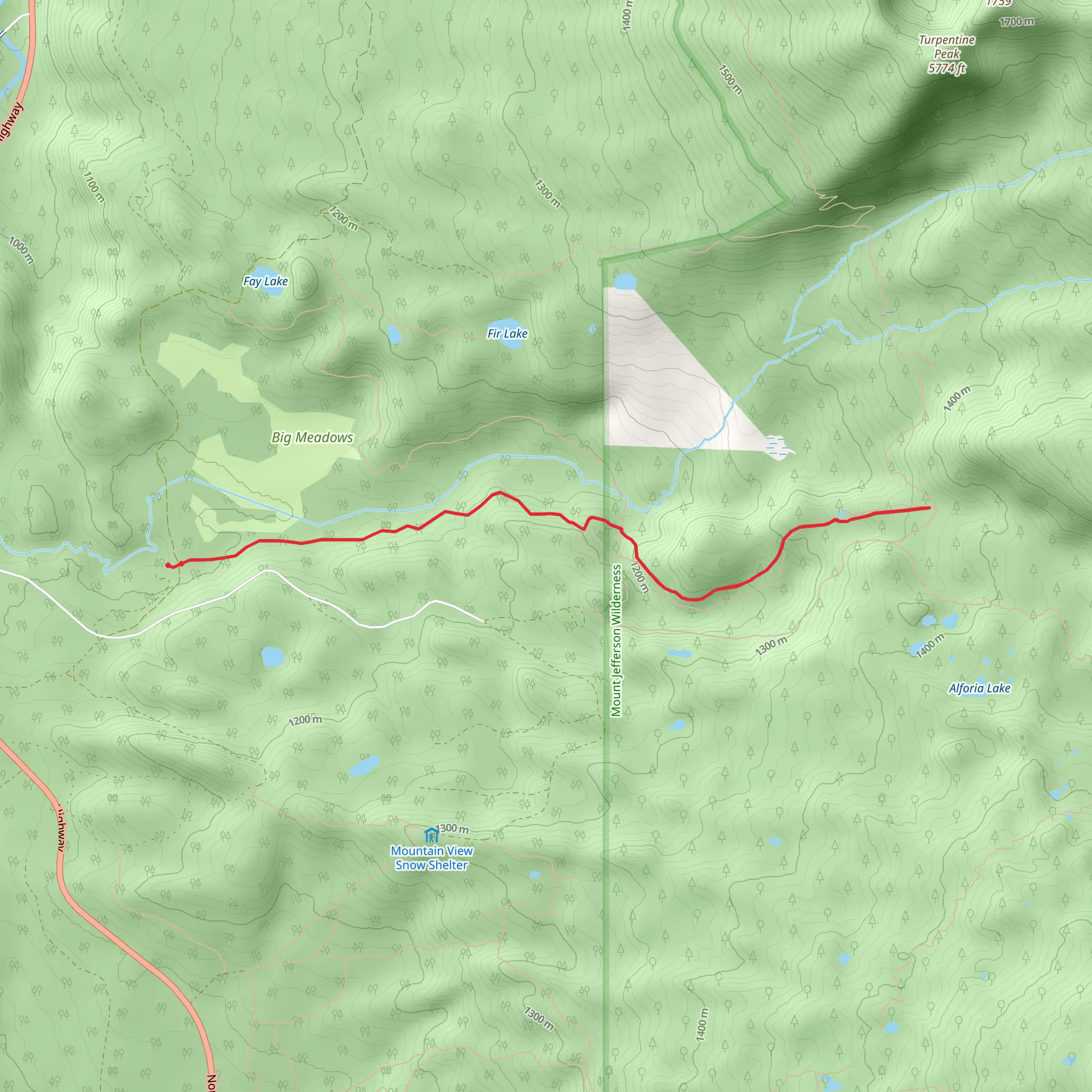 Big Meadows Tie via Duffy Lake Trail mobile static map