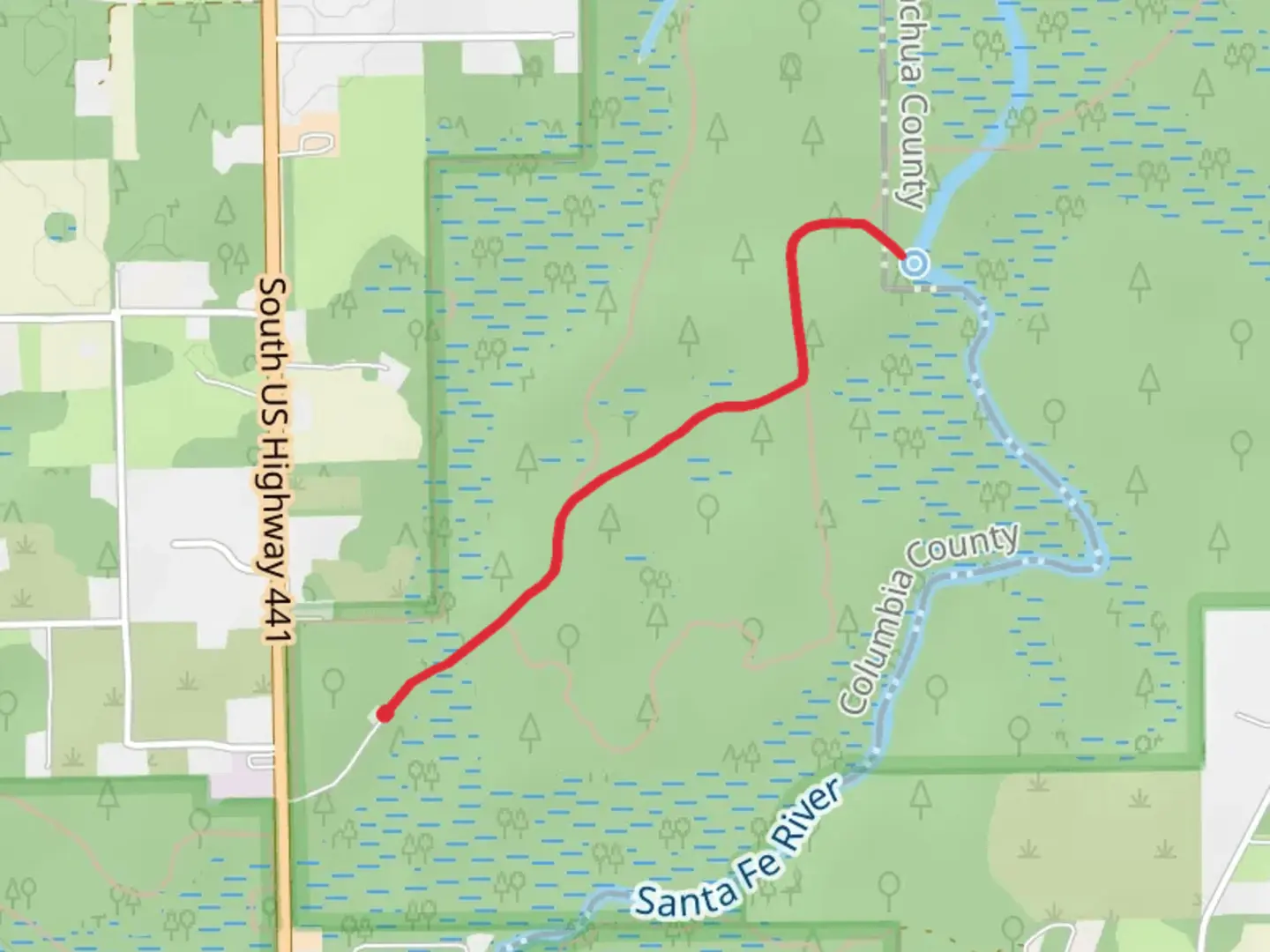 An image depicting the trail River Rise Yellow Trail and its surrounding area.