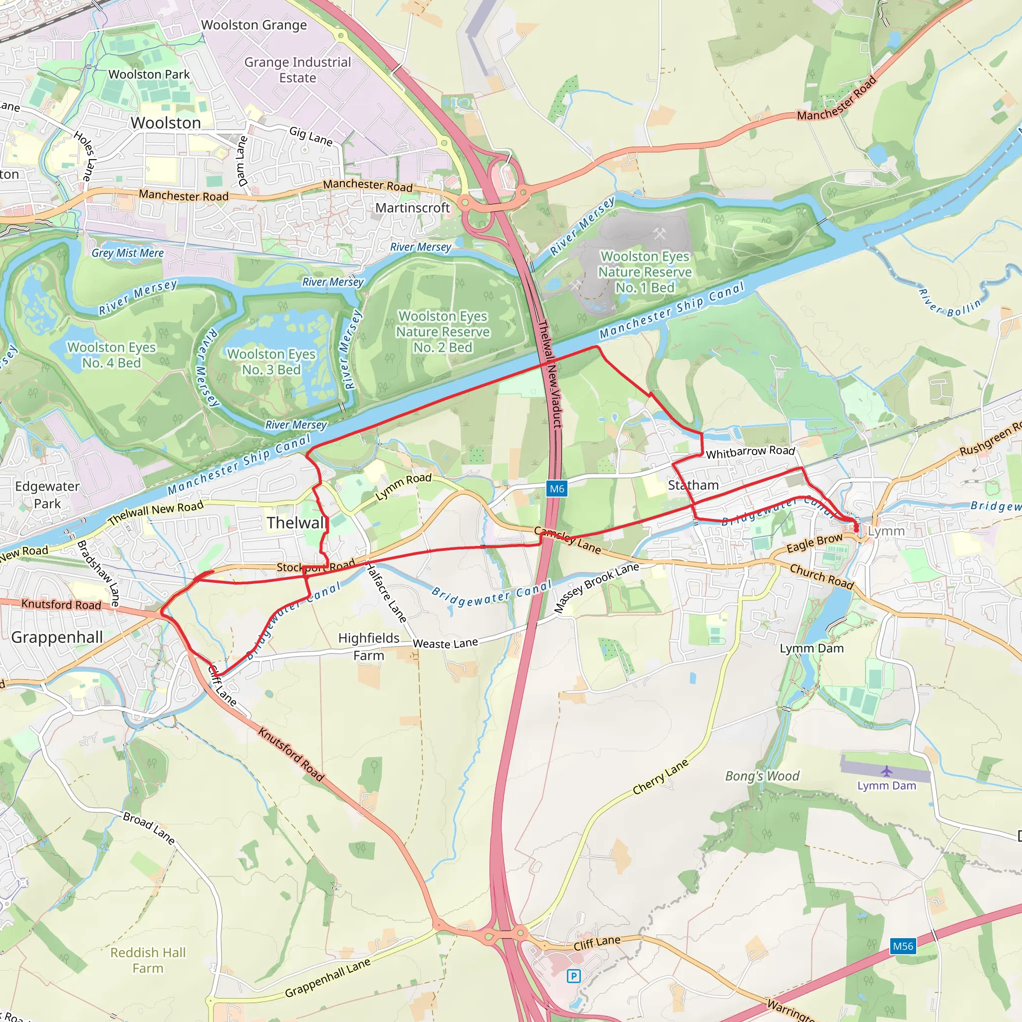 Bridgewater Canal via Trans Pennine Trail, Mersey Valley Trail and Cheshire Ring Canal Walk mobile static map