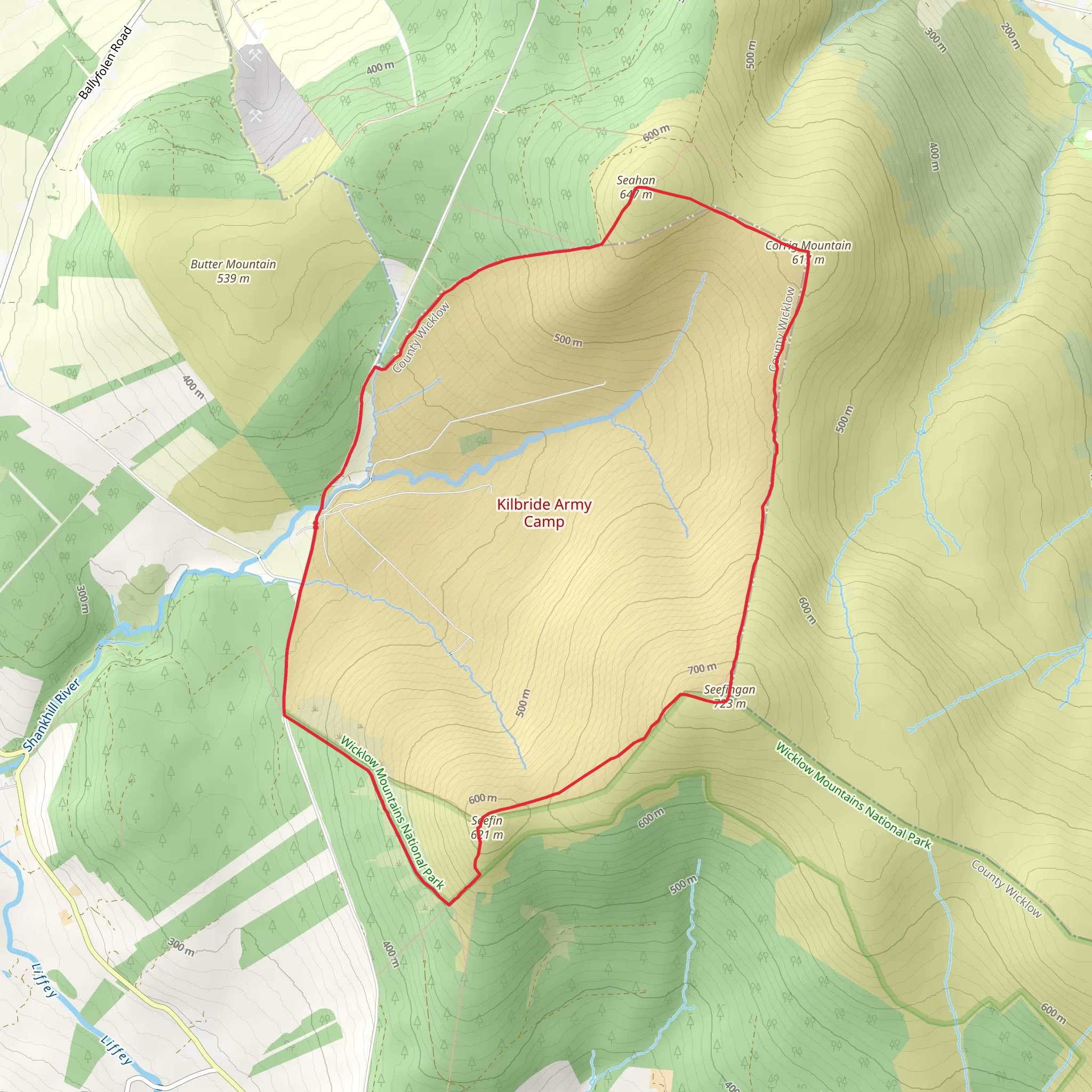 Seefingan Four Peaks Loop mobile static map