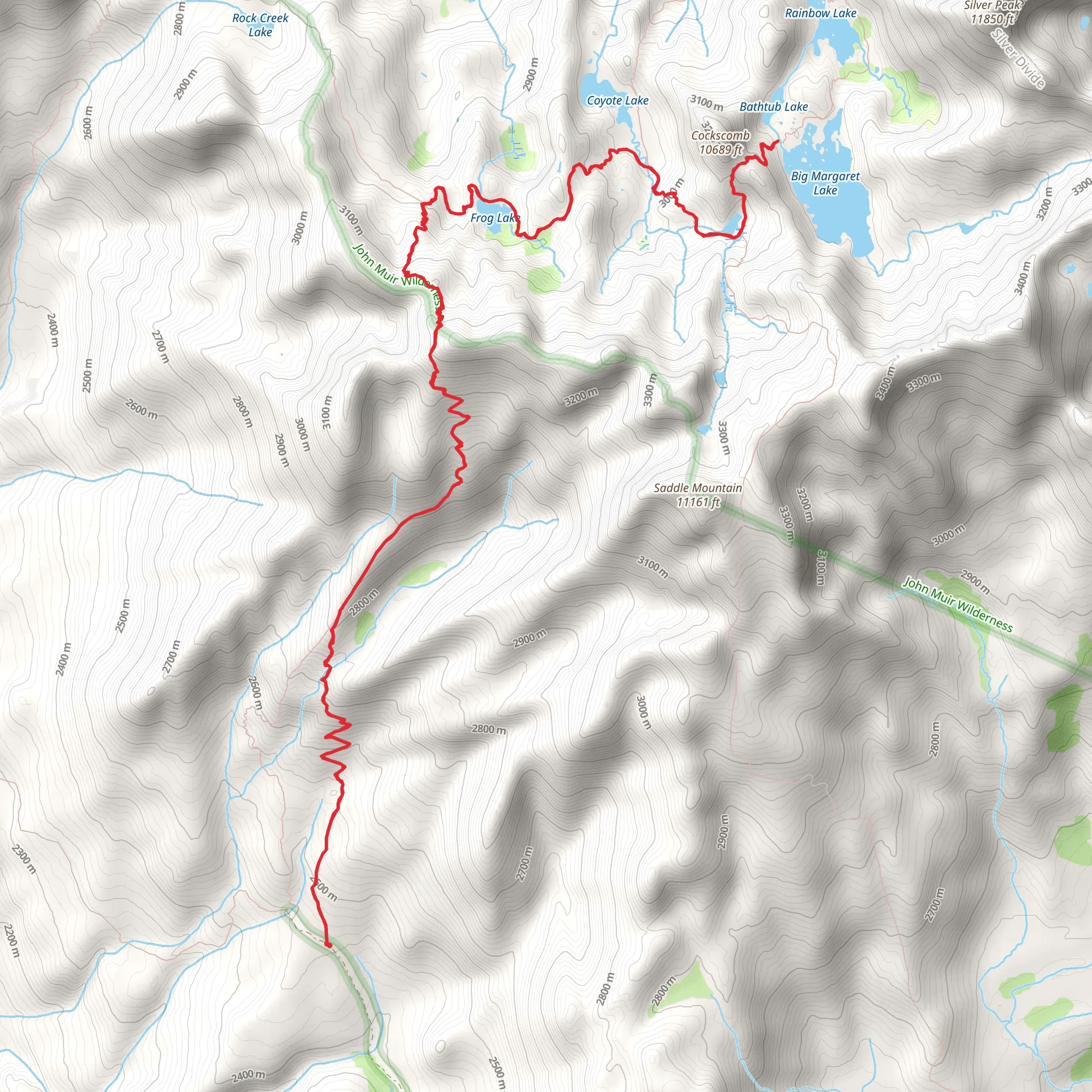 Margaret Lakes Trail mobile static map