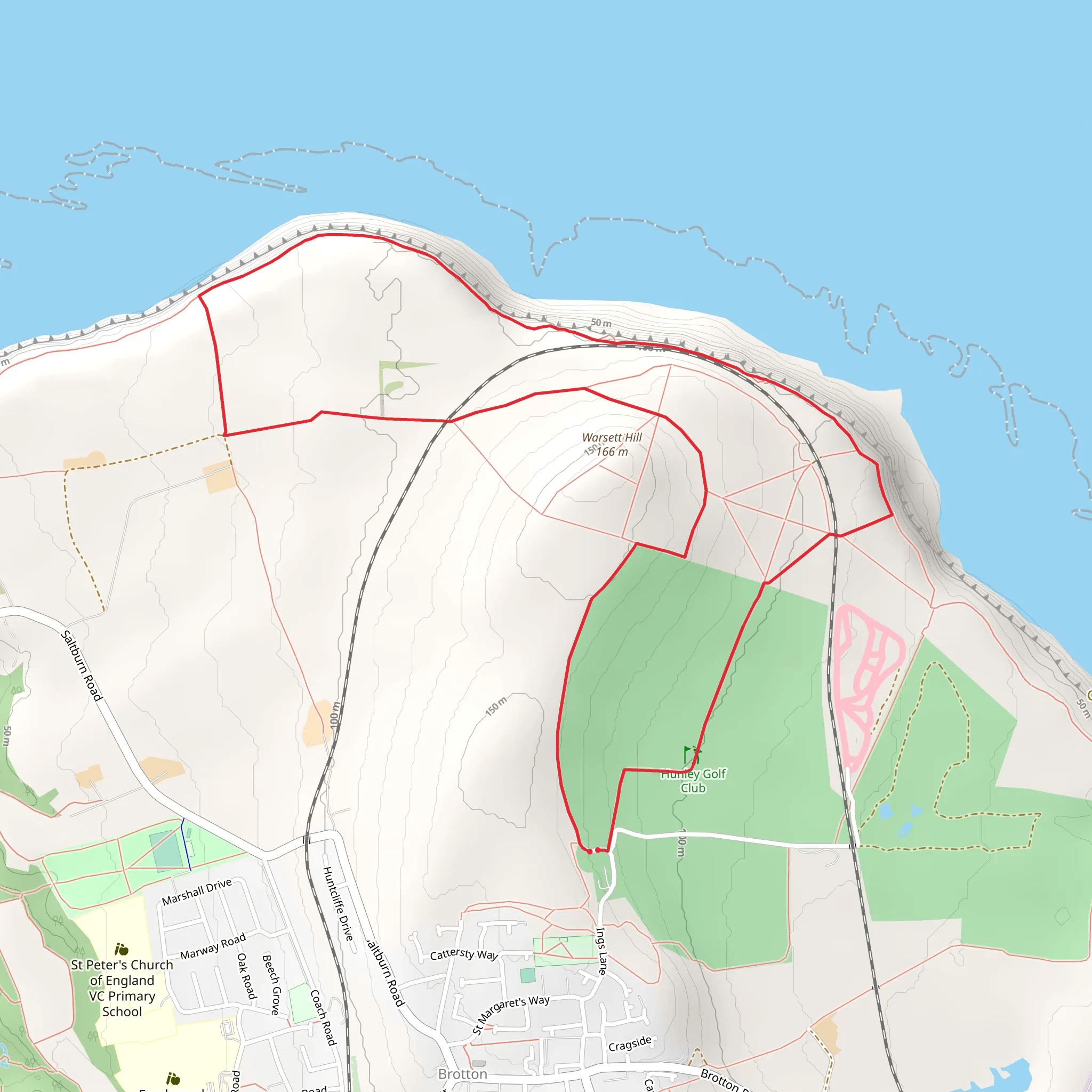 Warsett Hill Loop mobile static map