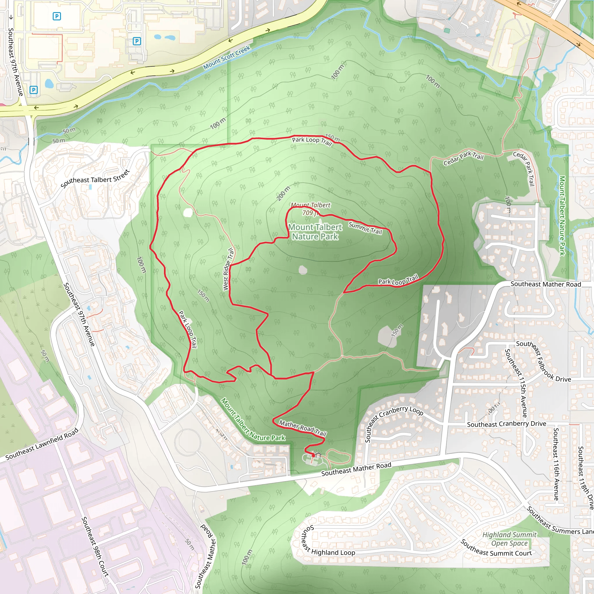 Mount Talbert - Park Loop Trail mobile static map