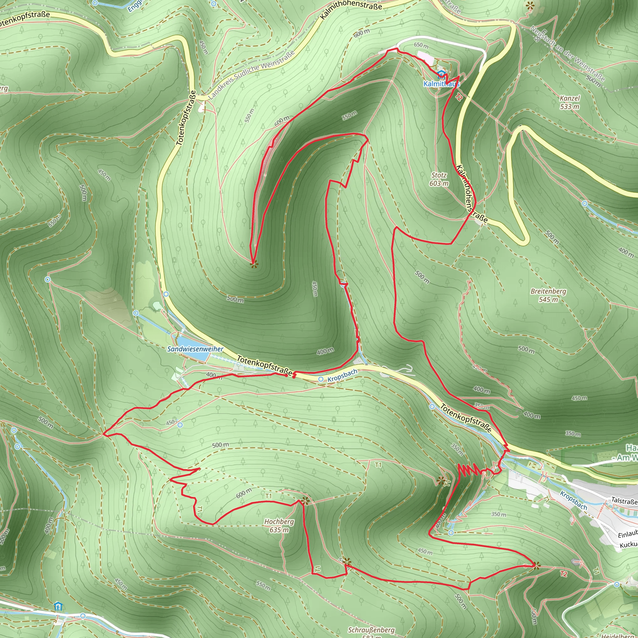 Kalmit via Hochberg Rundweg and Pfaelzer Weinsteig mobile static map