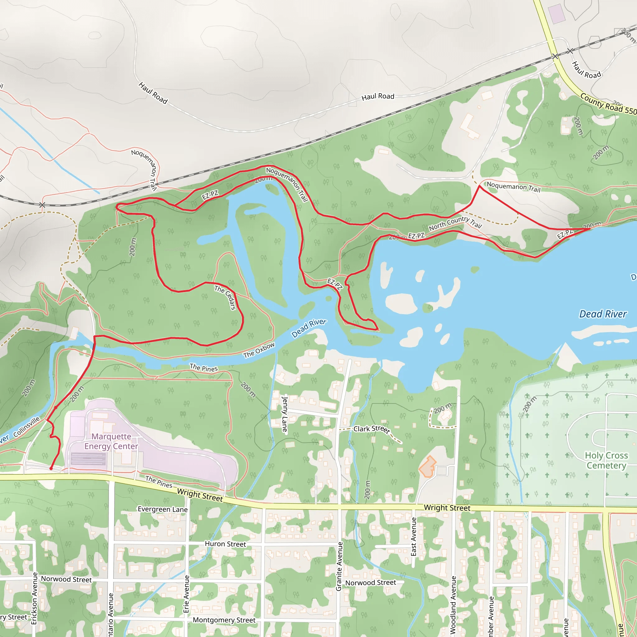 The Cedars and Noquemanon Loop Trail mobile static map