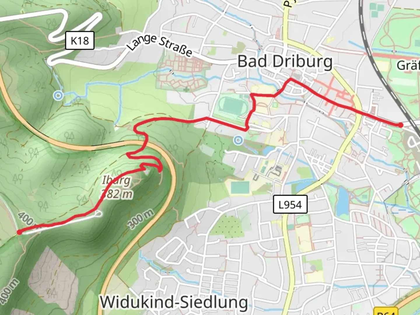 An image depicting the trail Baederweg and its surrounding area.