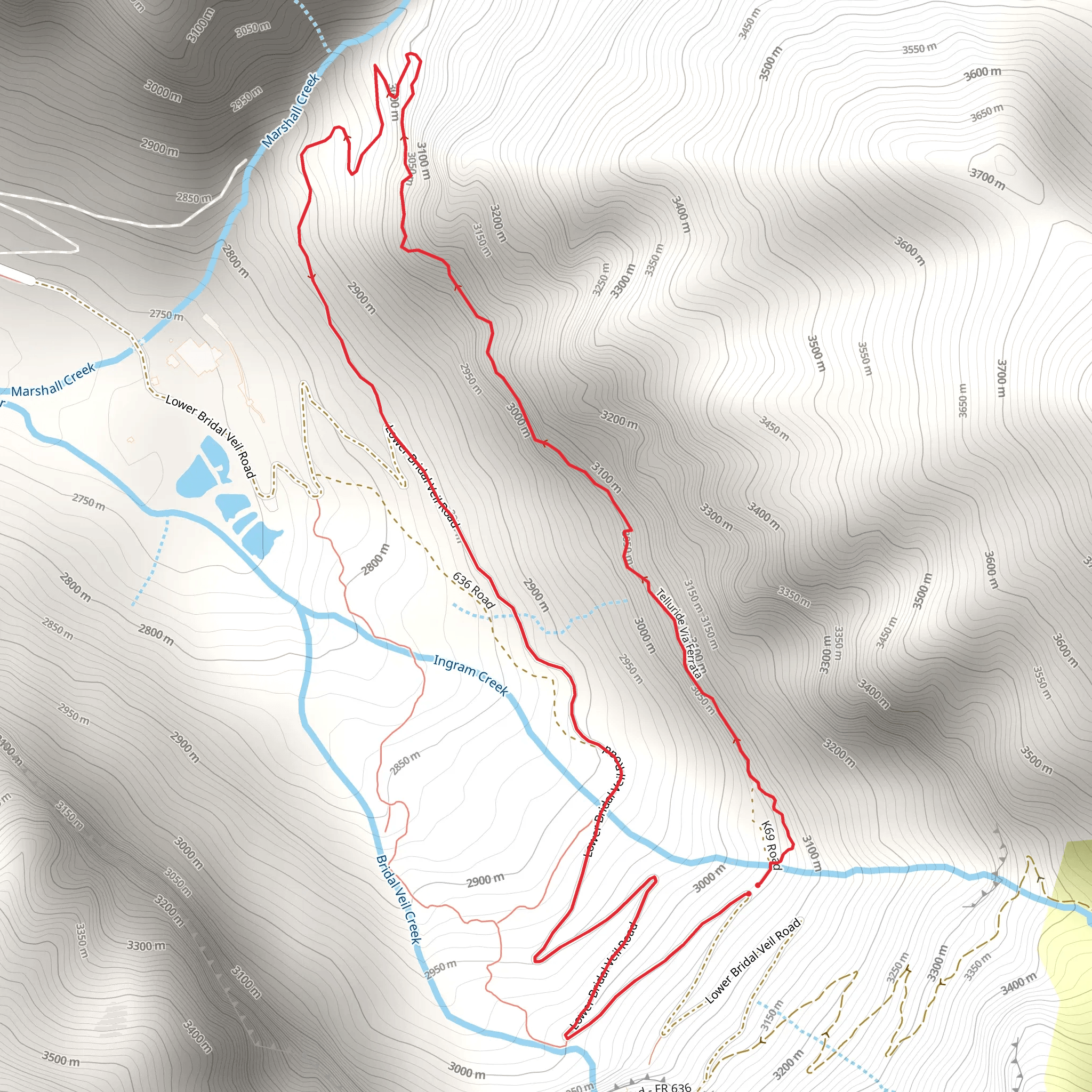 Telluride Via Ferrata Loop mobile static map