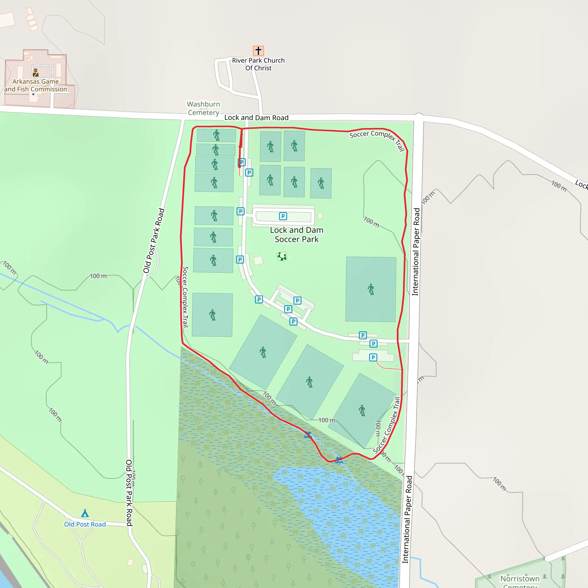 Soccer Complex Loop Trail mobile static map