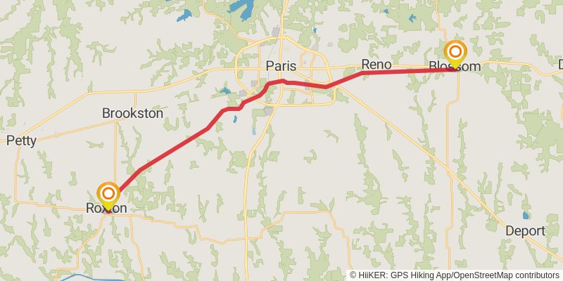 Northeast Texas Trail stage 3 Map