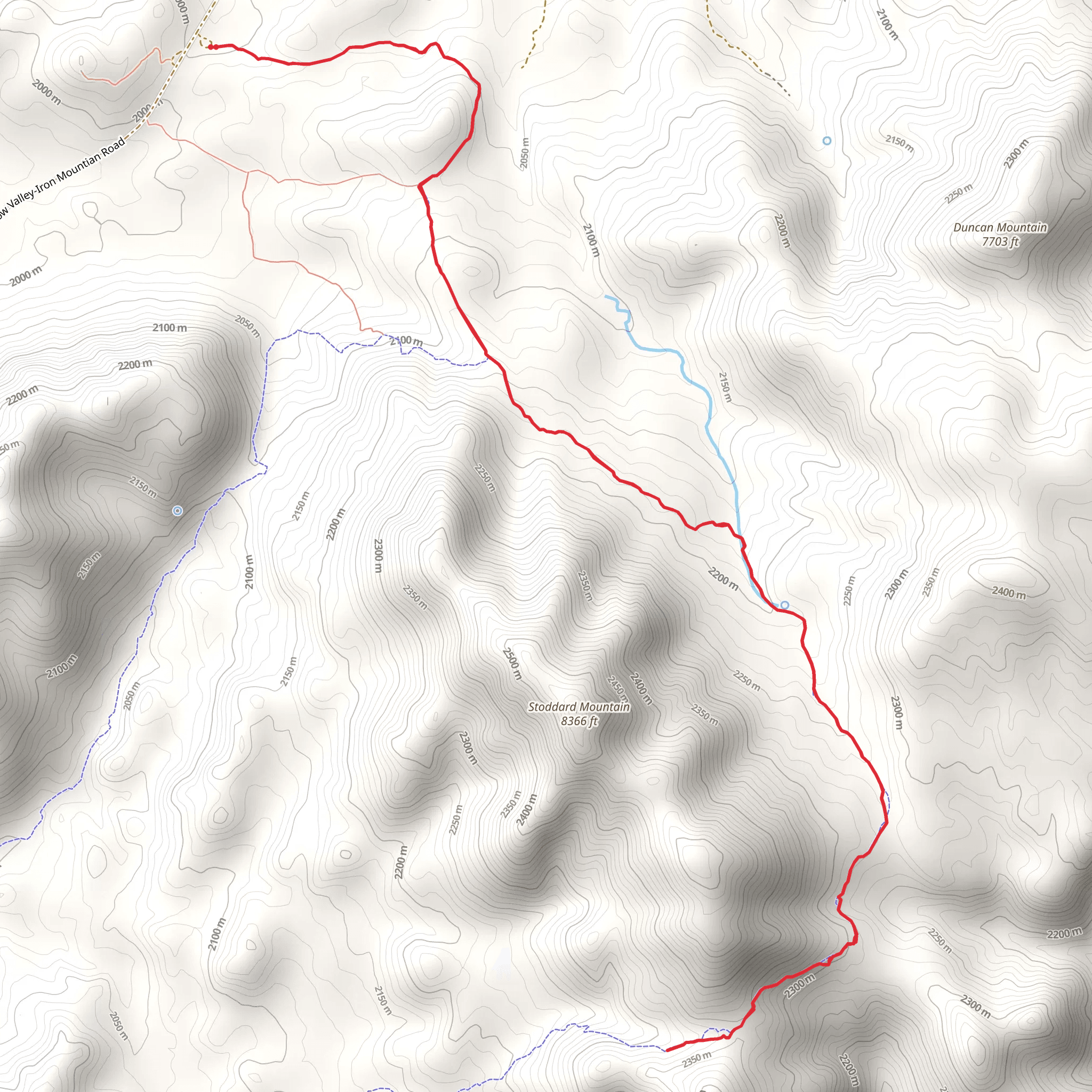 Duncan Spring Trail Out and Back mobile static map