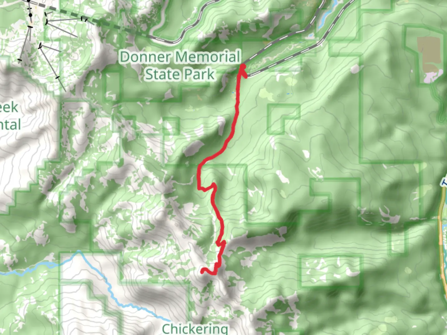 An image depicting the trail Tinker Knob via Cold Stream Trail and its surrounding area.