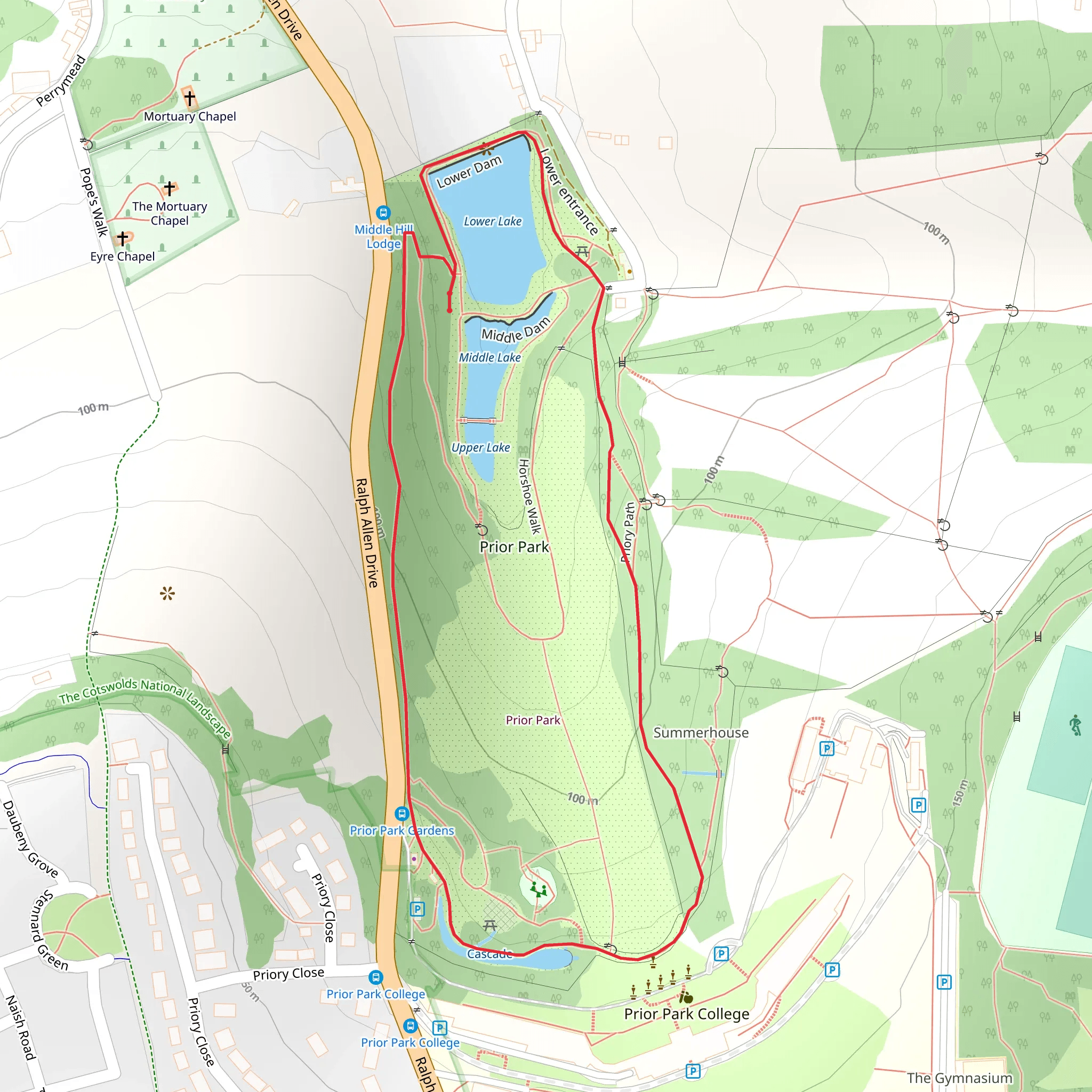 Prior Park mobile static map