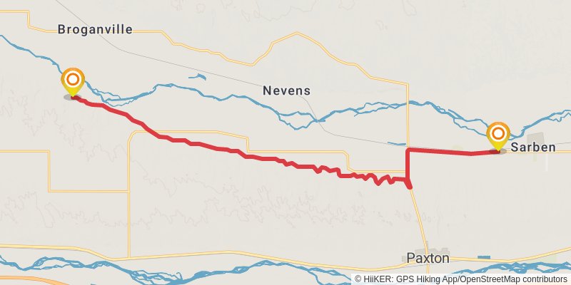 American Discovery Trail North Route stage 198 Map