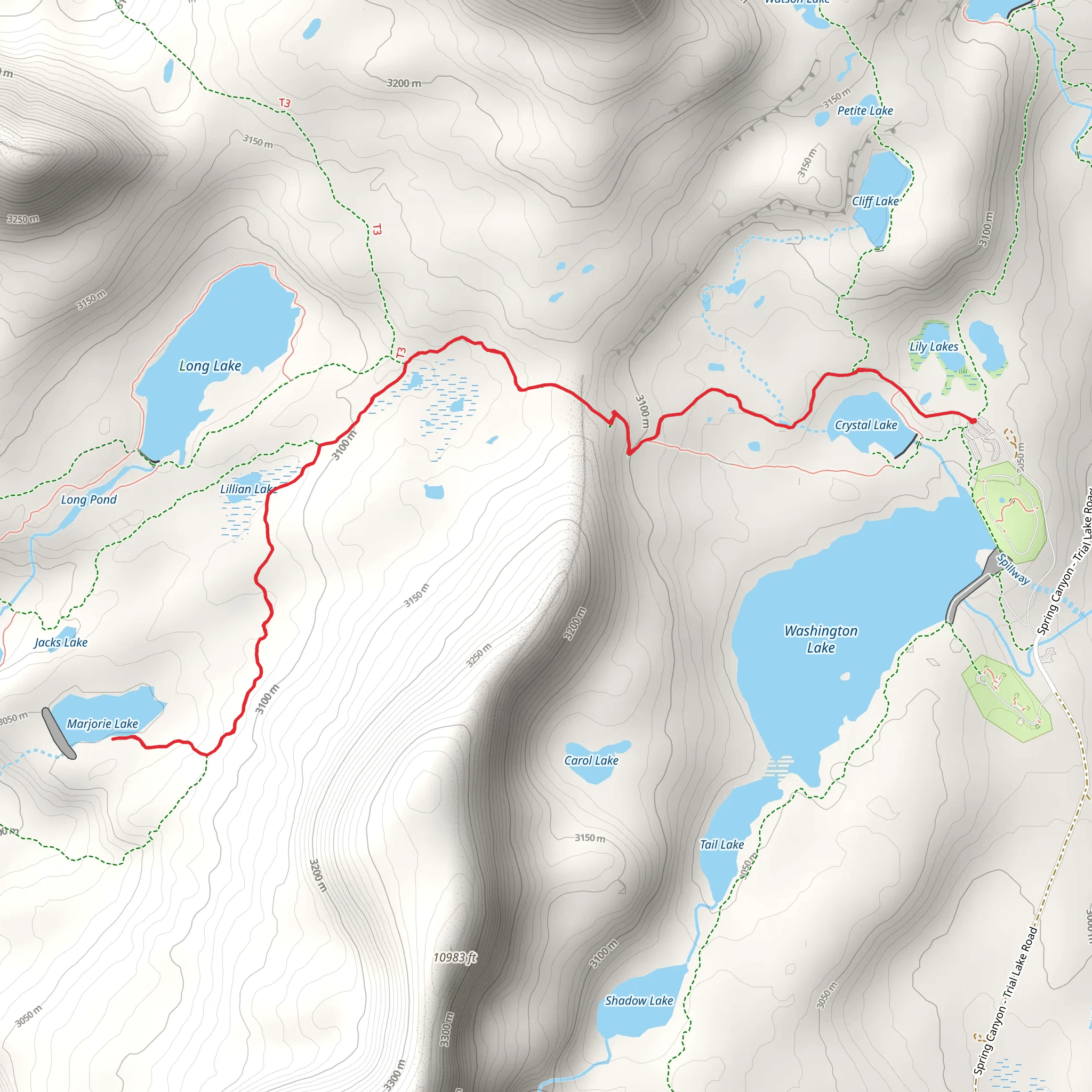 Marjorie Lake via Lake Country Trail mobile static map