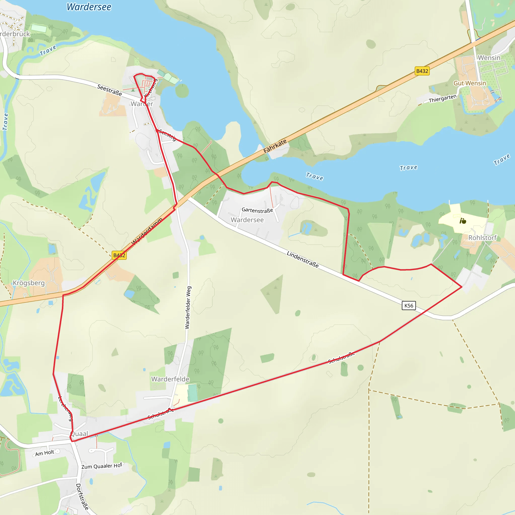 Rundweg Quaal Wardersee mobile static map