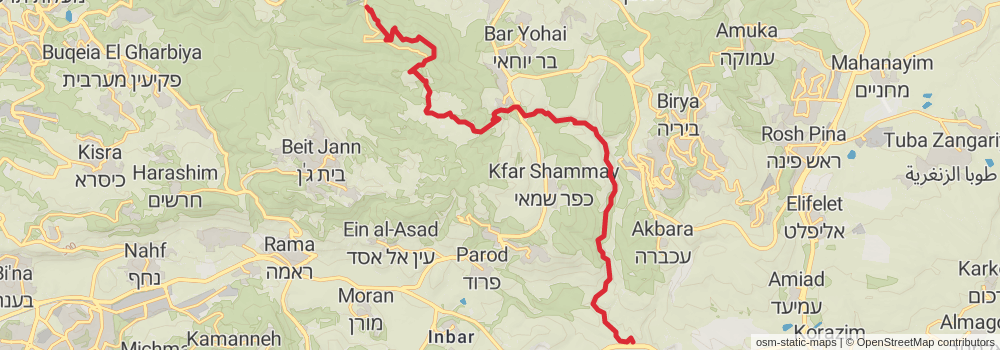 Israel National Trail stage 5 Map