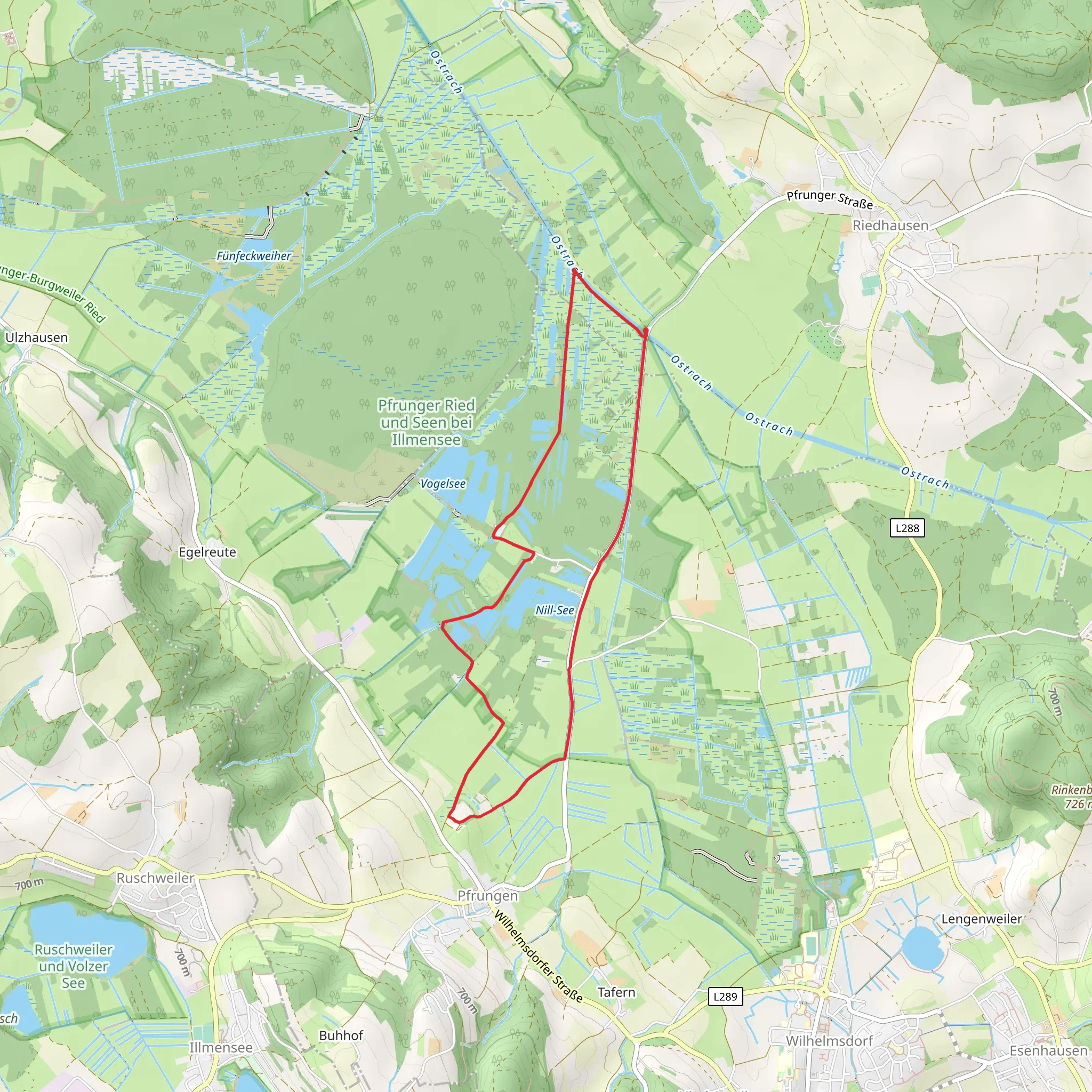 Nill See via Weite Wiesen and Moorseen mobile static map