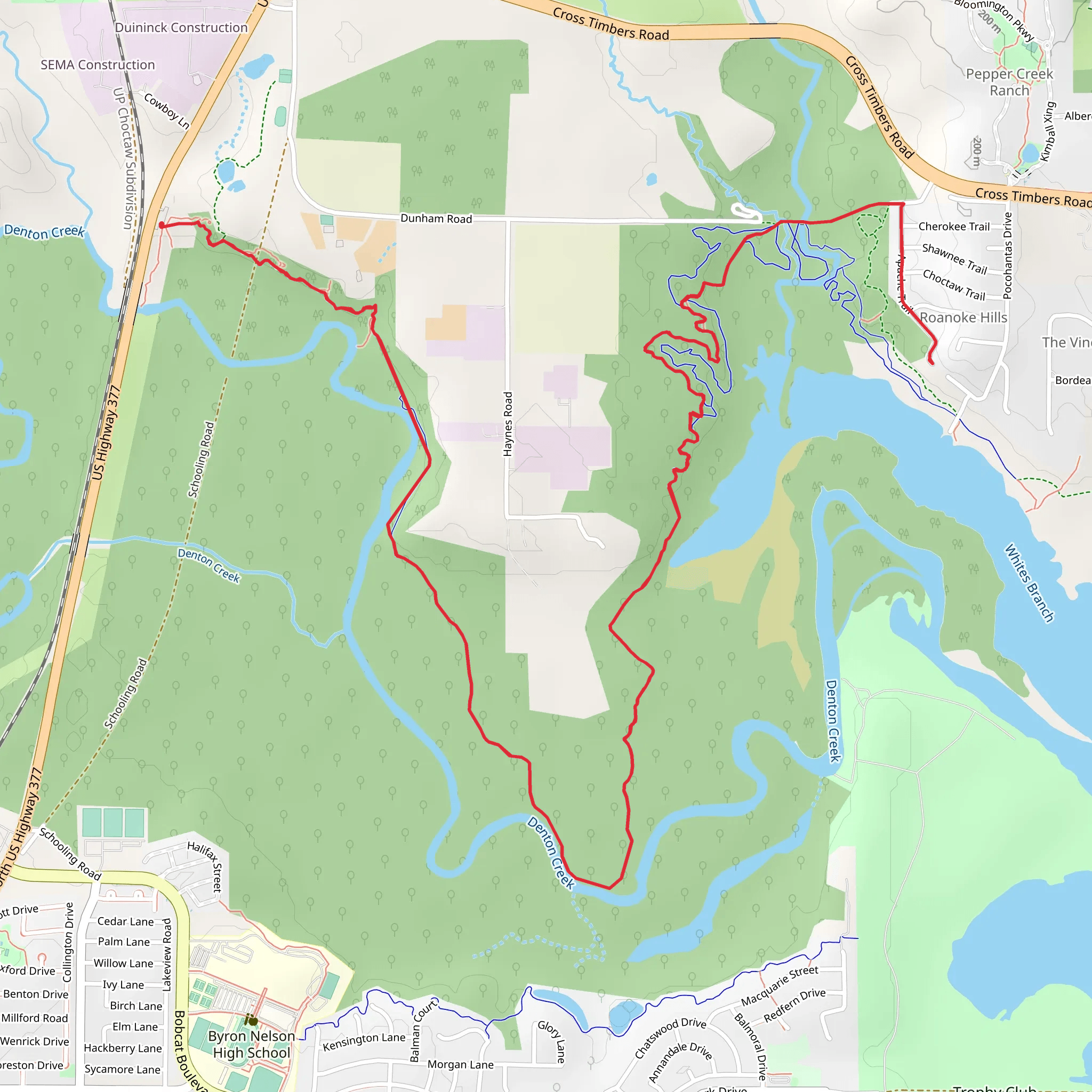 Denton Creek - Knob Hill Loop Trail mobile static map