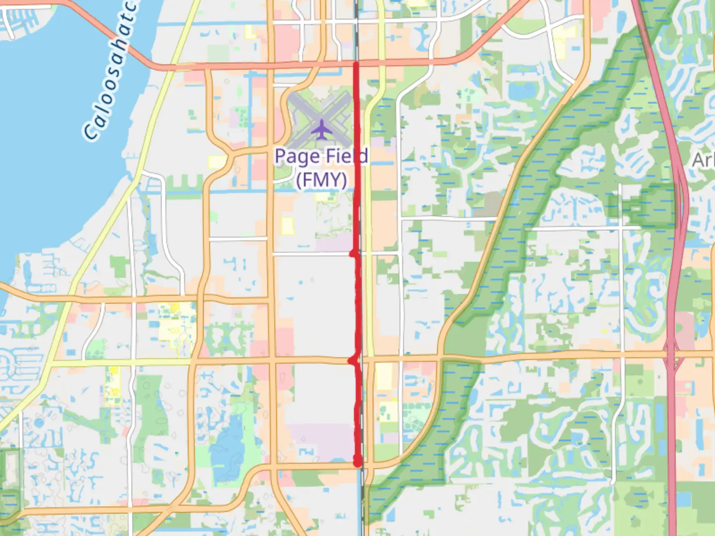 An image depicting the trail John Yarbrough Linear Park and its surrounding area.