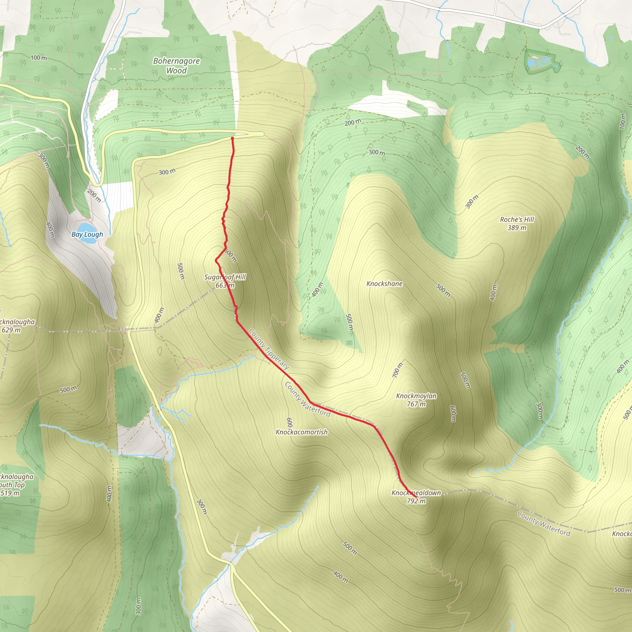 Knockmealdown from Vee Gap mobile static map