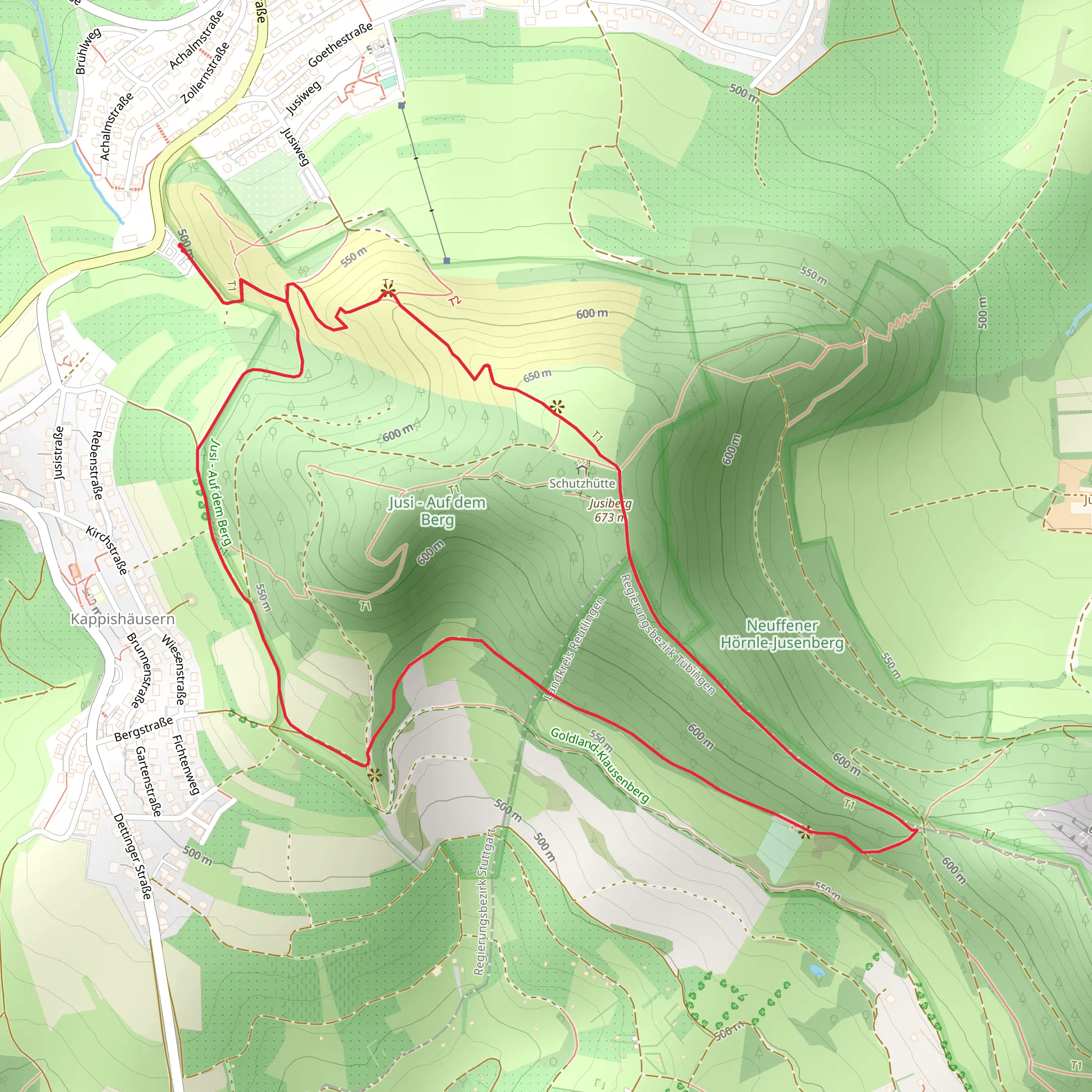 Jusiberg and Aussicht am Jusiberg Loop mobile static map