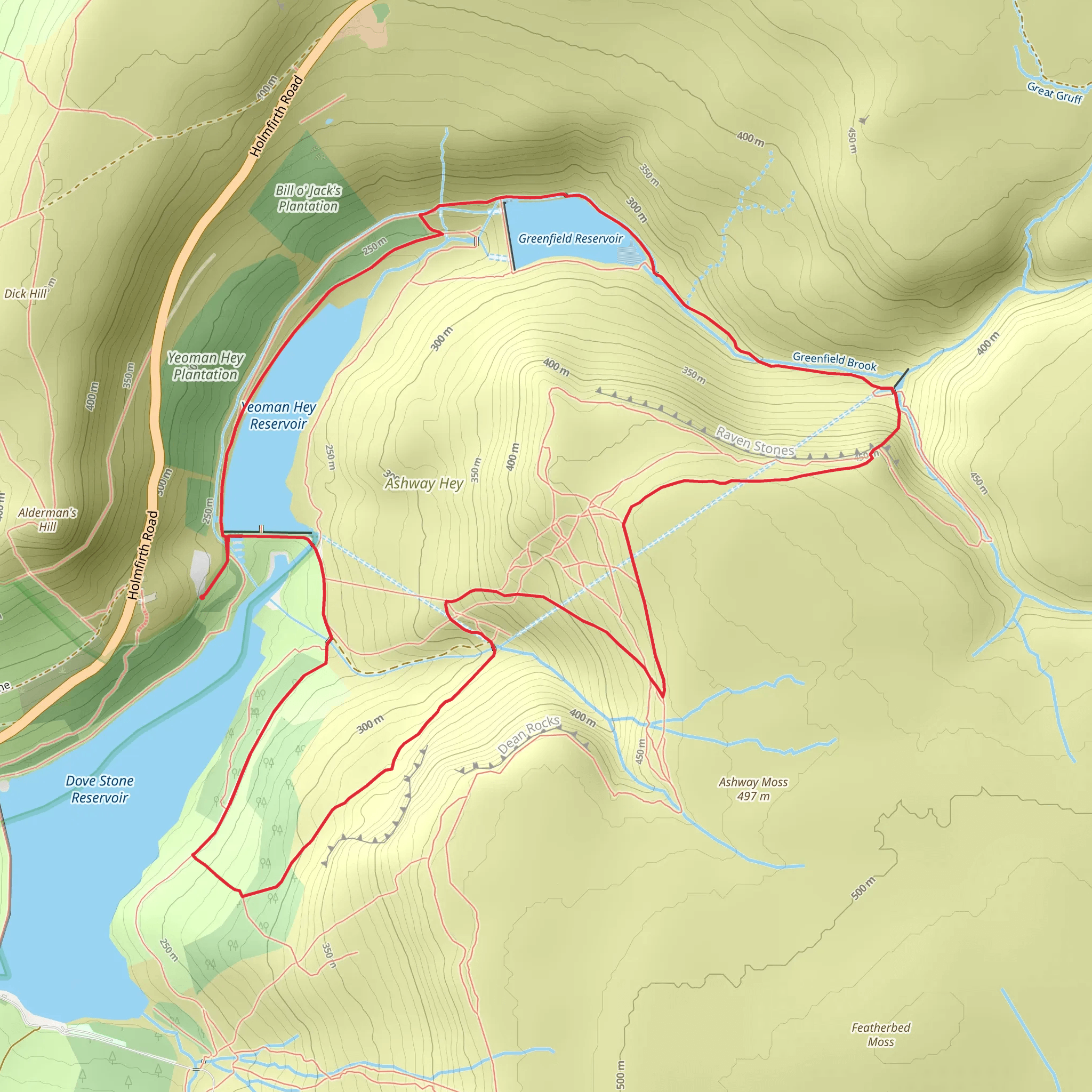 Saddleworth Moor Loop mobile static map