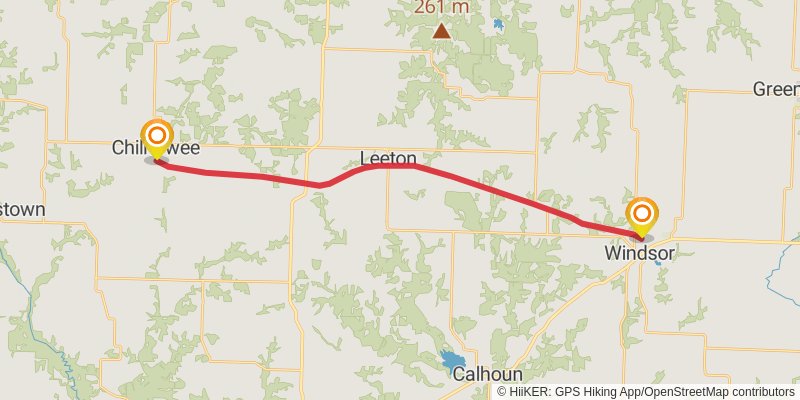 American Discovery Trail - Missouri stage 19 Map