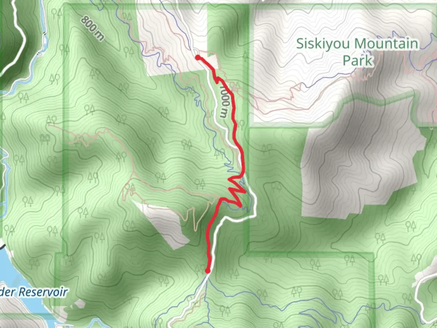 An image depicting the trail Caterpillar Trail and its surrounding area.
