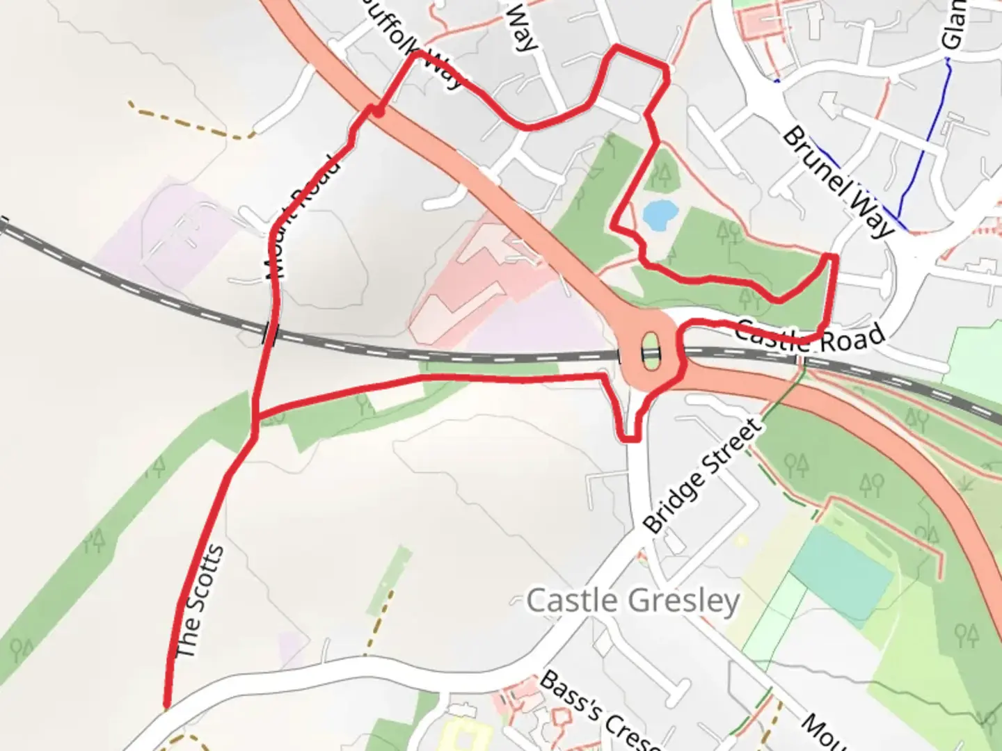 An image depicting the trail Castle Gresley Short Loop and its surrounding area.