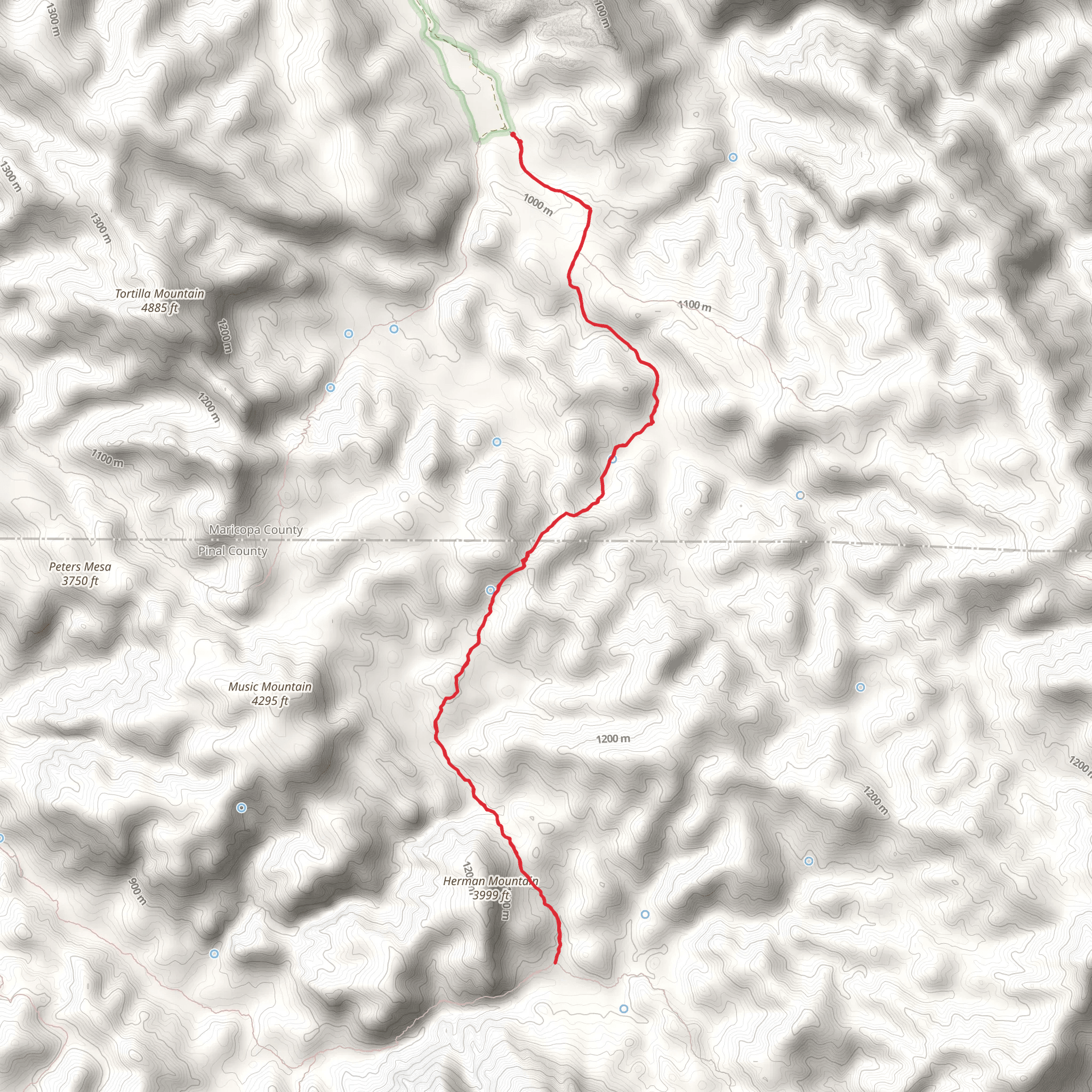 Bacon Trail via J F Trail mobile static map