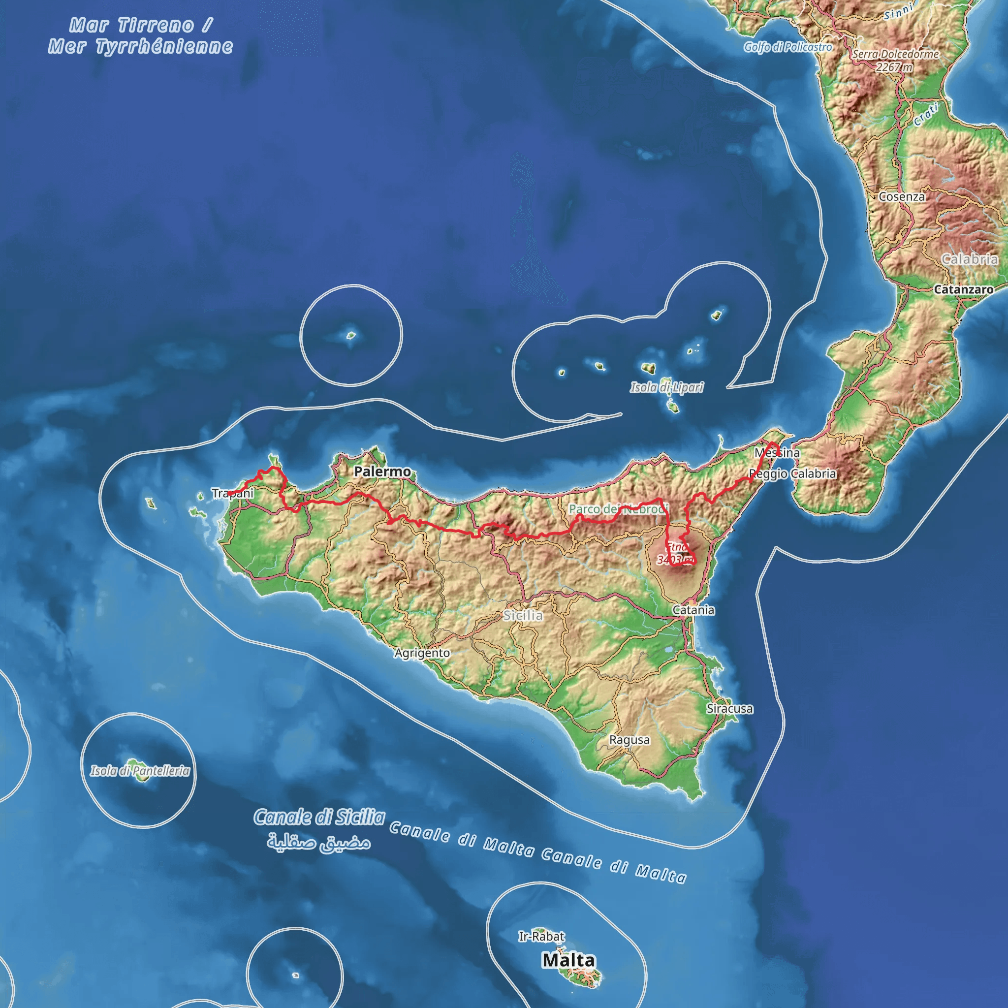 Sentiero Italia - Sicily Section mobile static map