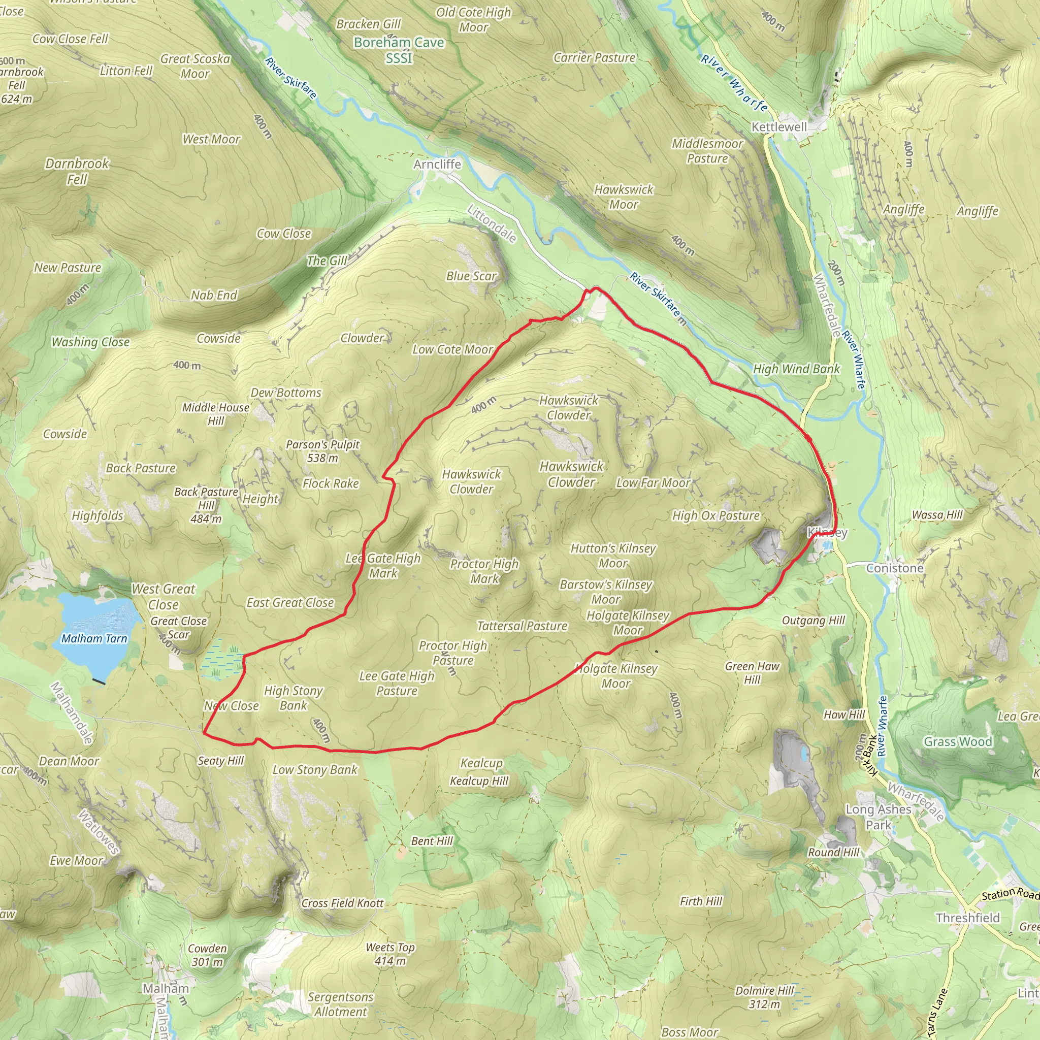 Low Stony and High Cote Moor Loop mobile static map