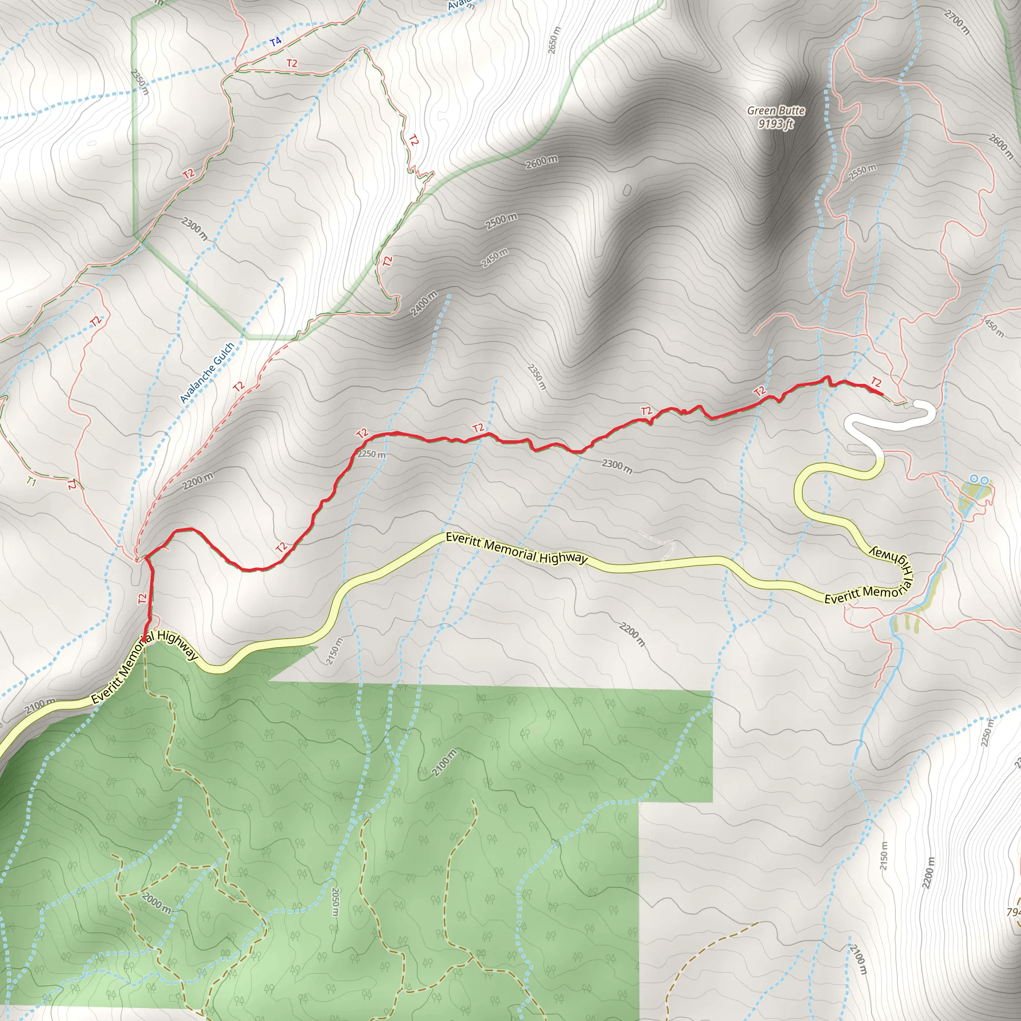 Snow Bunny Trail mobile static map