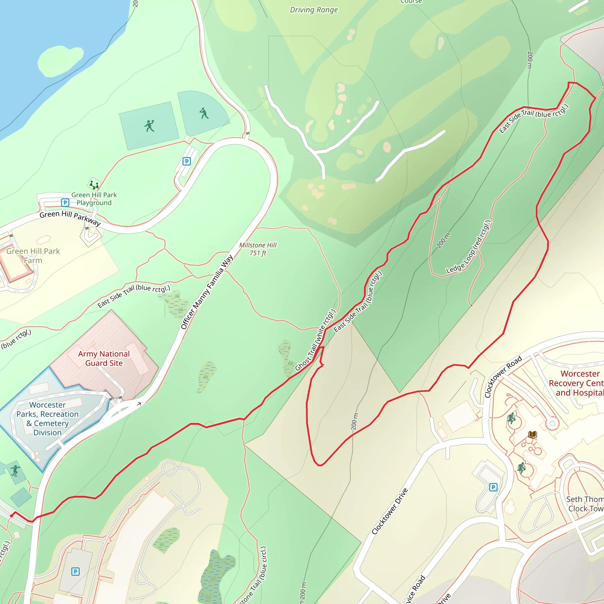 Ghost and East-West Loop Trail mobile static map
