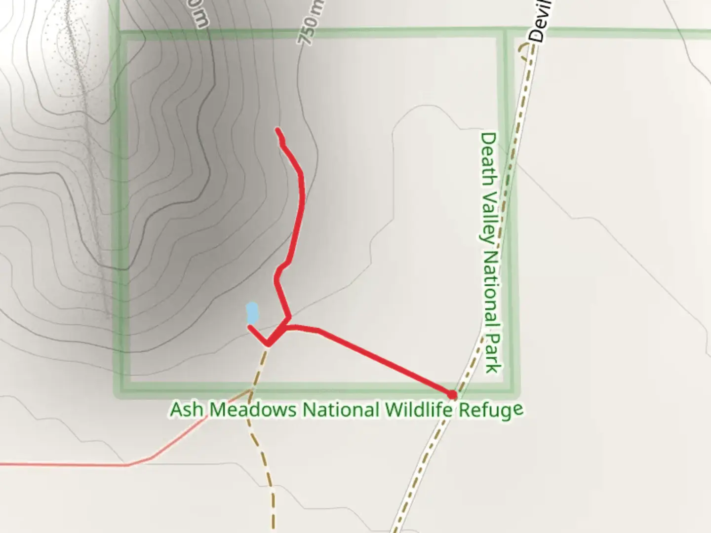An image depicting the trail Devil's Hole and its surrounding area.
