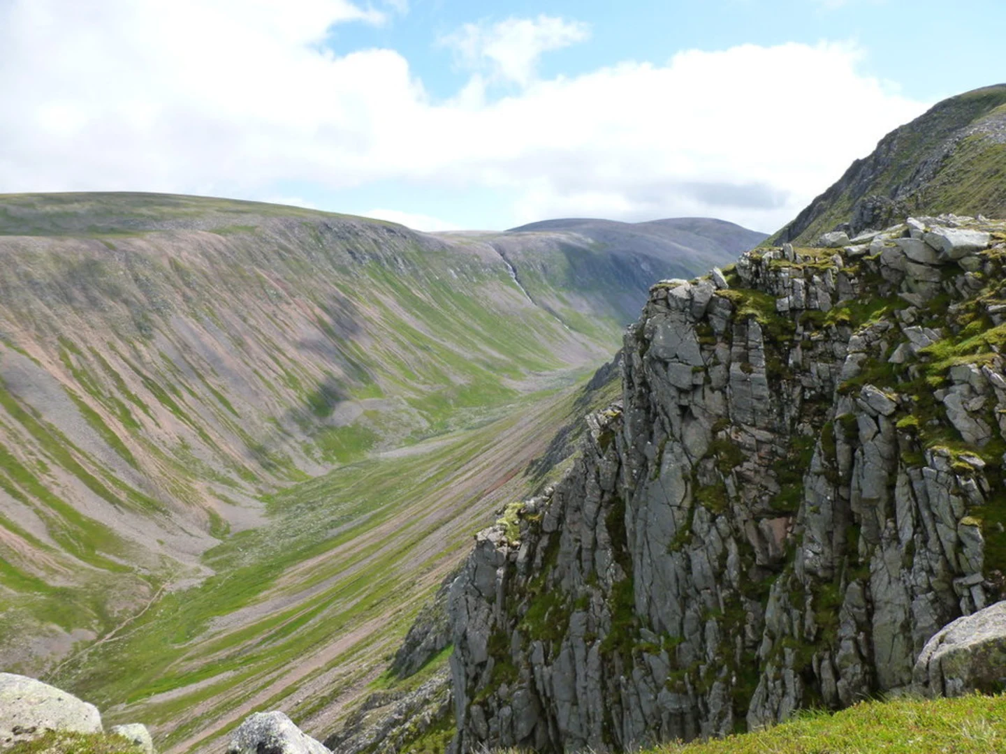 An image depicting the trail Lairig Ghru from Loch an Eilein and its surrounding area.