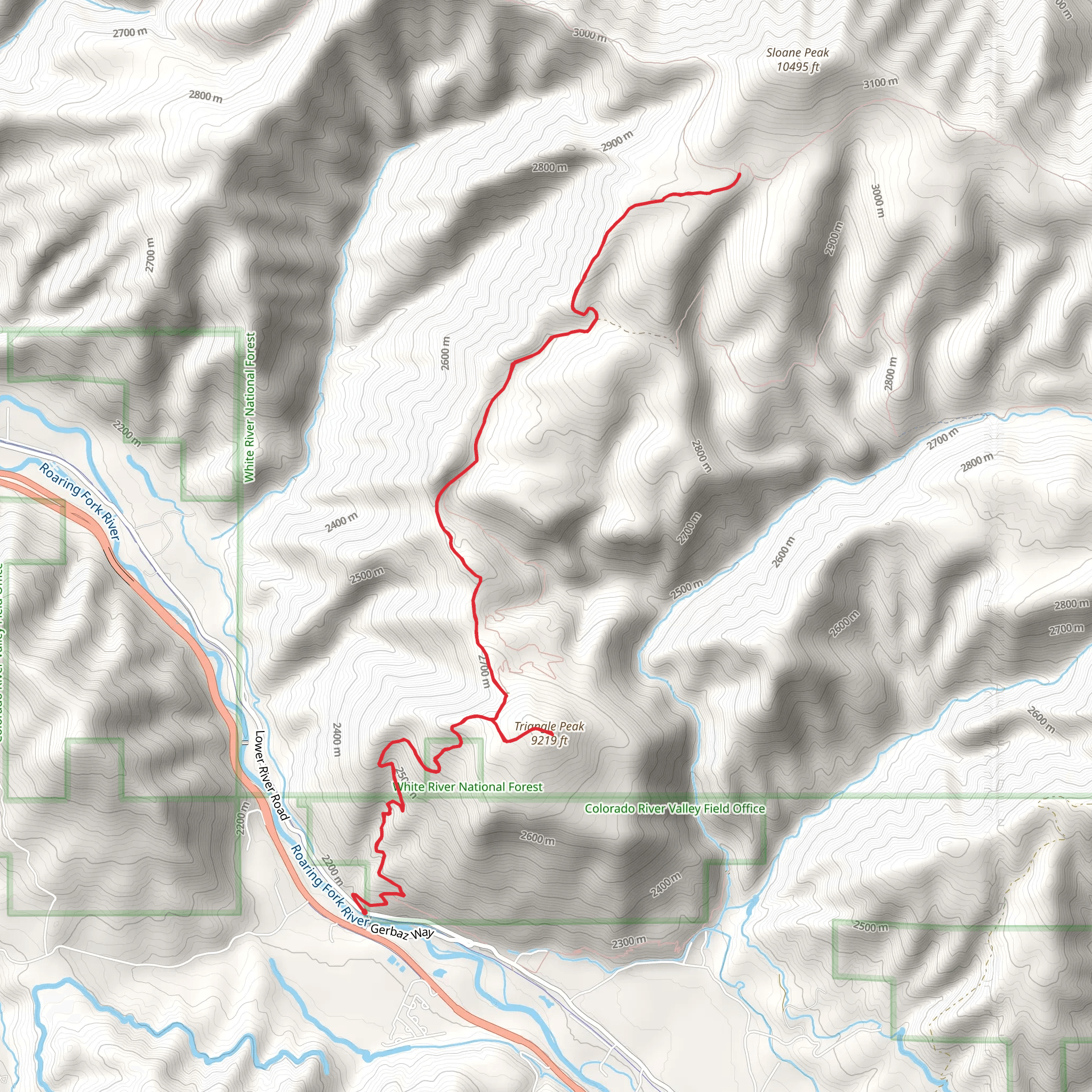 Red Rim Trail via Triangle Peak mobile static map