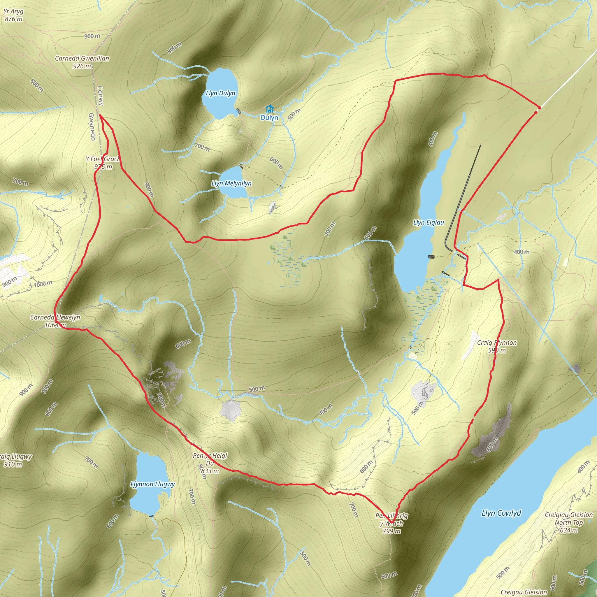 The Carneddau from Llyn Eigiau - Carneddau mobile static map