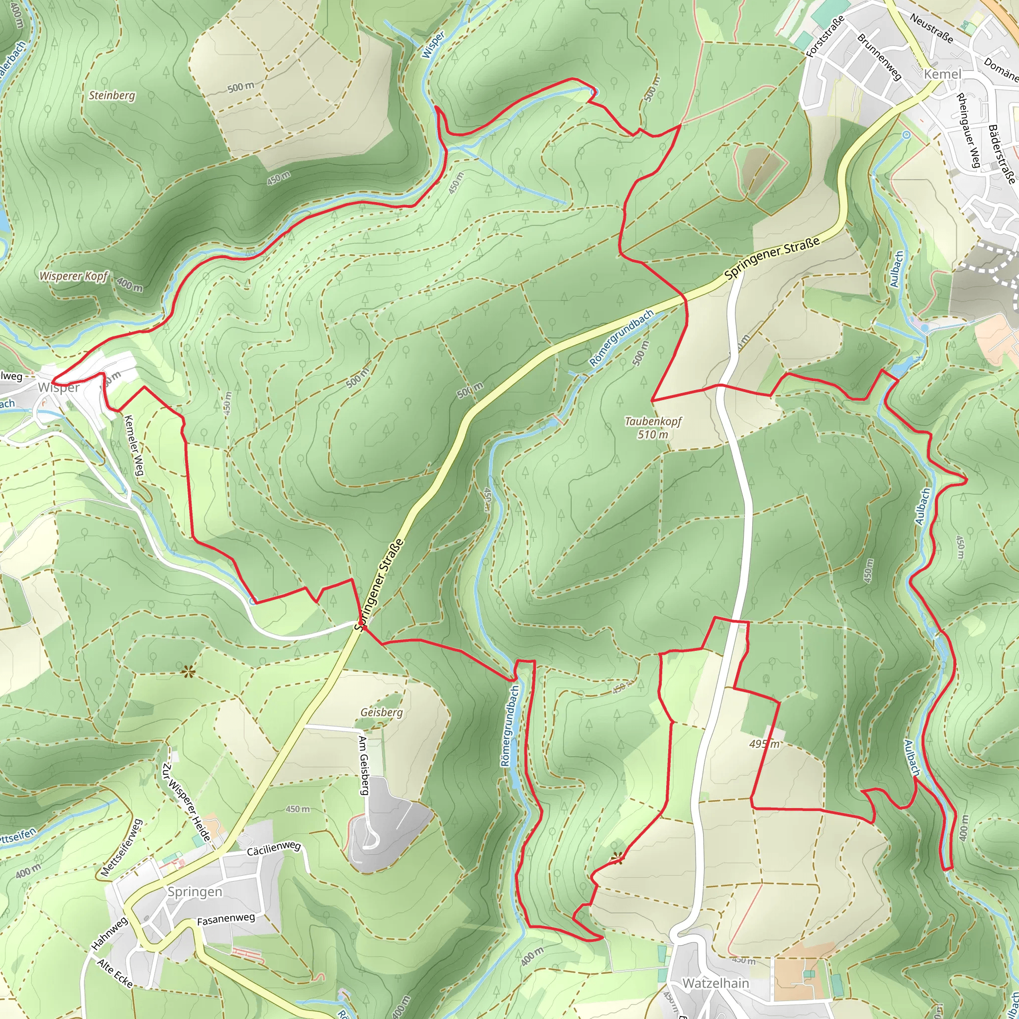 Taubenkopf Loop via Im Wisper Outback mobile static map