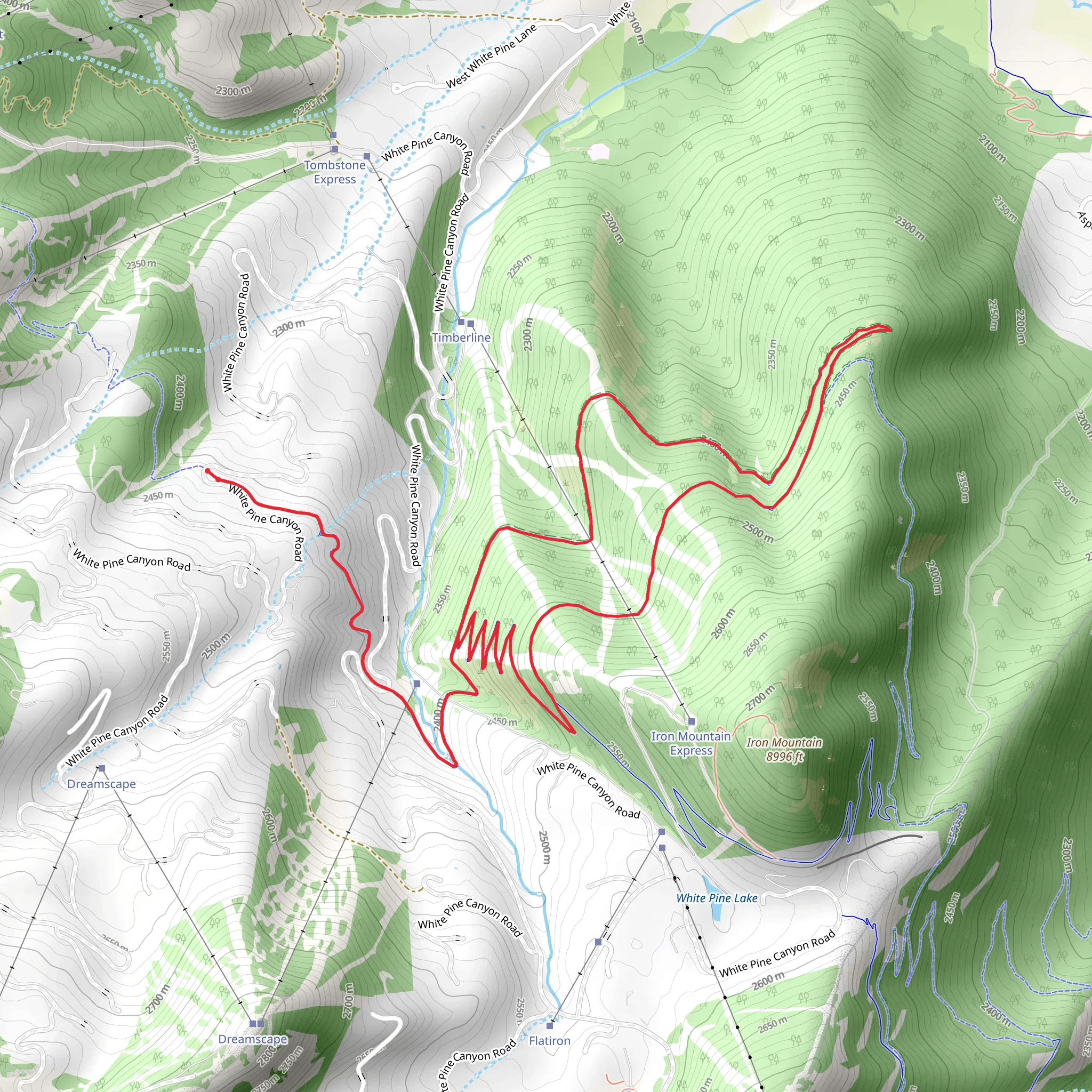 Iron Man, Mid Mountain Trail and old Finger Loop mobile static map