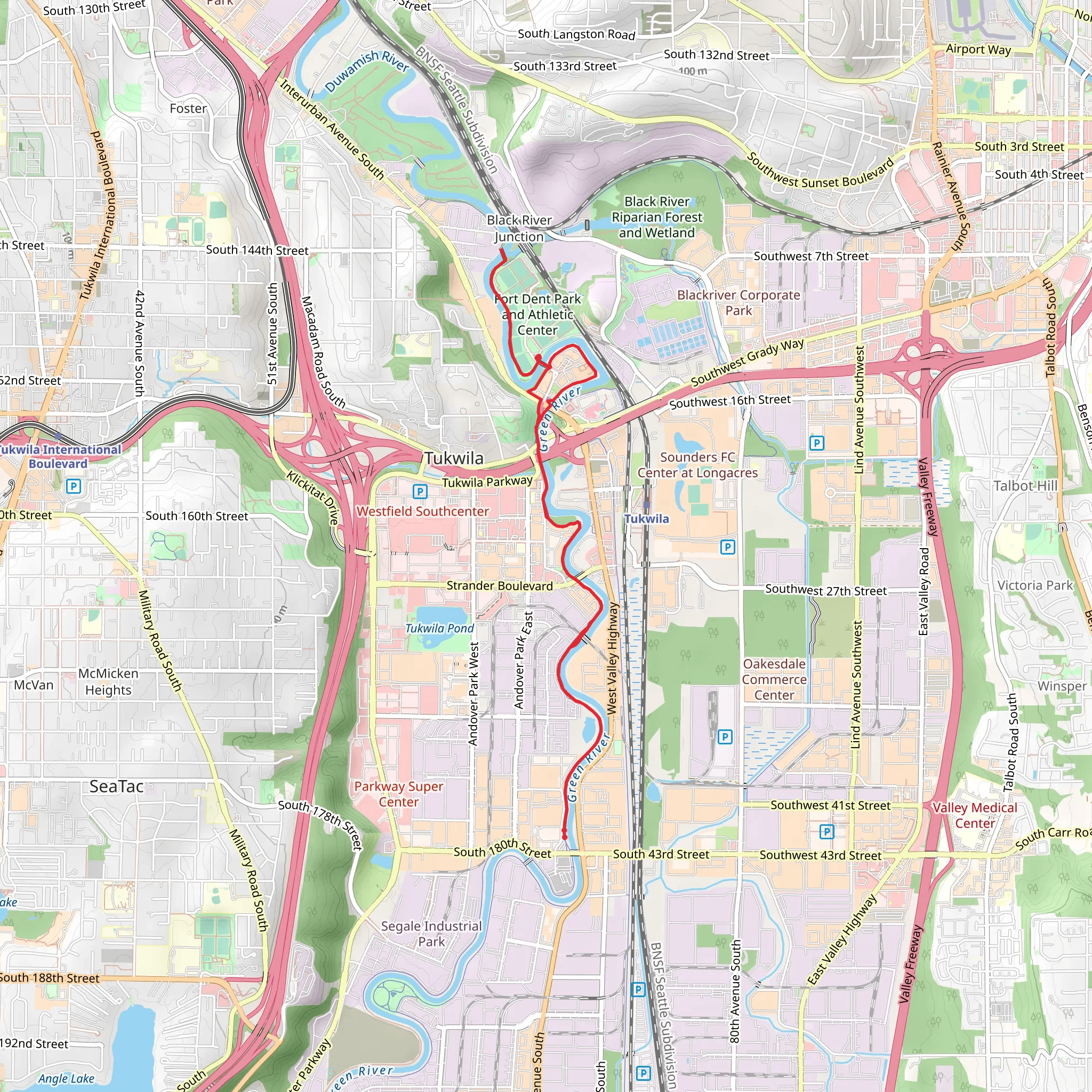 Green River Trail Out and Back mobile static map